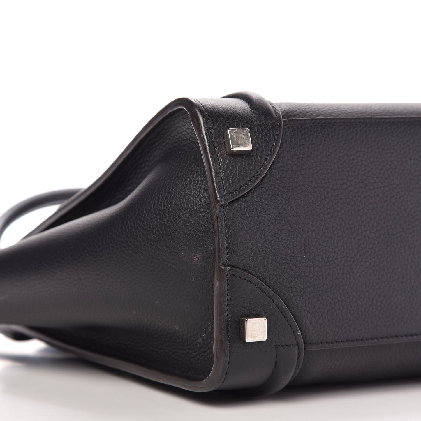 Drummed Calfskin Micro Luggage Black