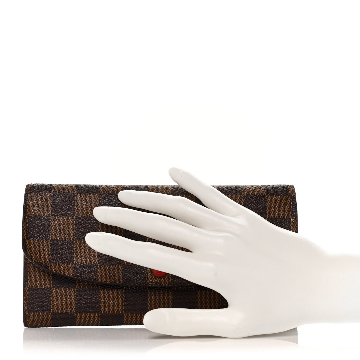 Louis Vuitton Damier Ebene Emilie Wallet Red 3 of 9