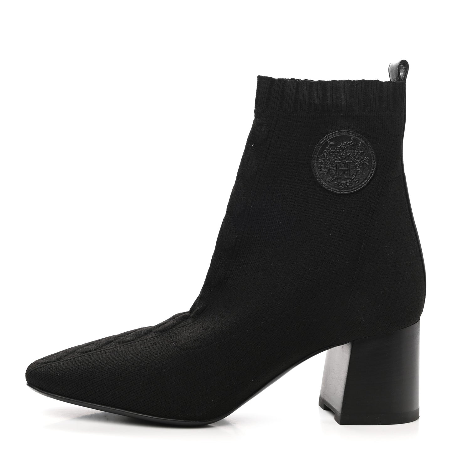 Knit Calfskin Volver Ankle Boots 40 Black