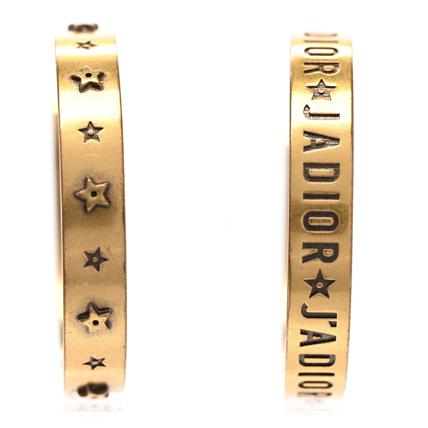 Metal J'Adior Star Hoop Earrings Aged Gold
