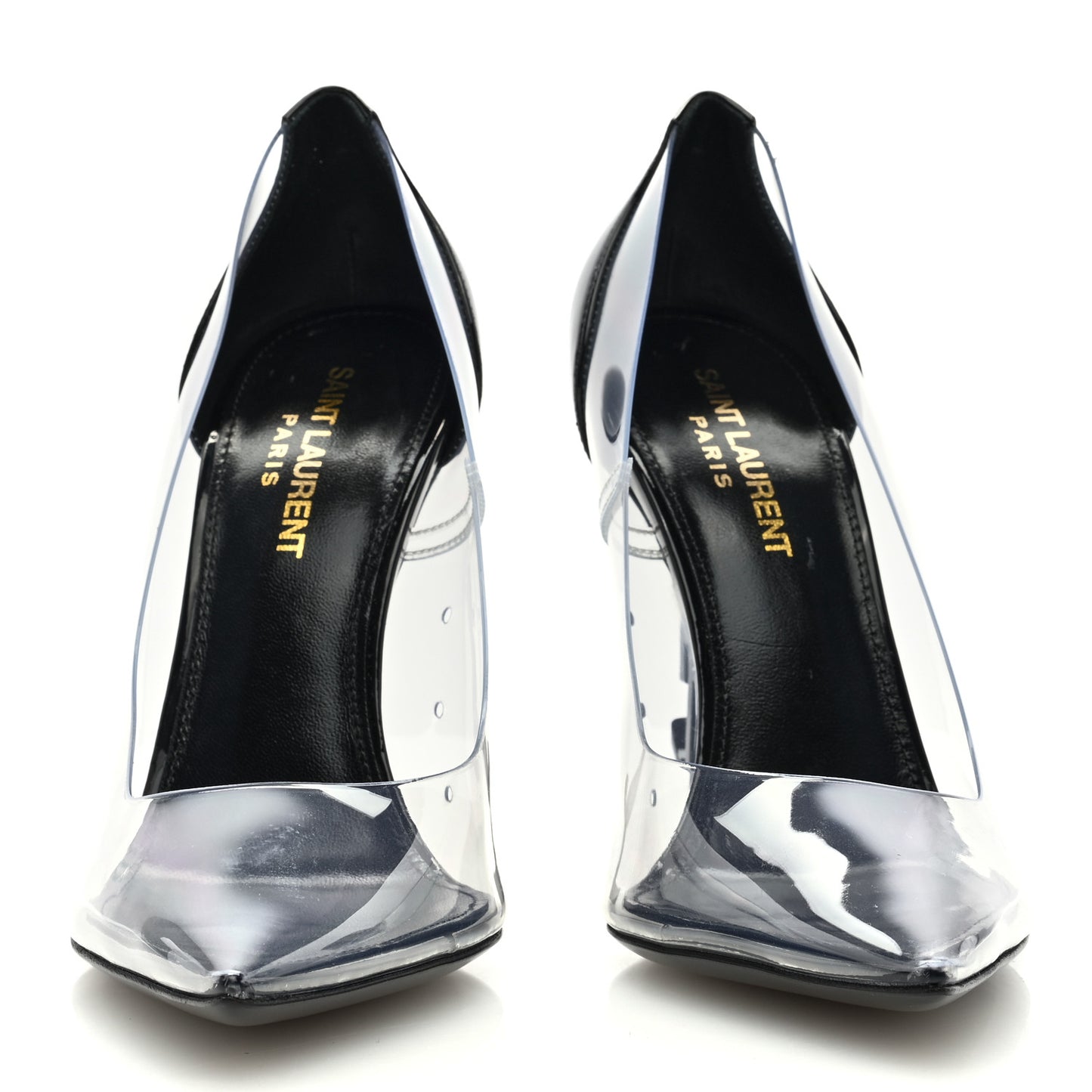 Patent Calfskin PVC Opyum 110 Pump 37 Black Transparent