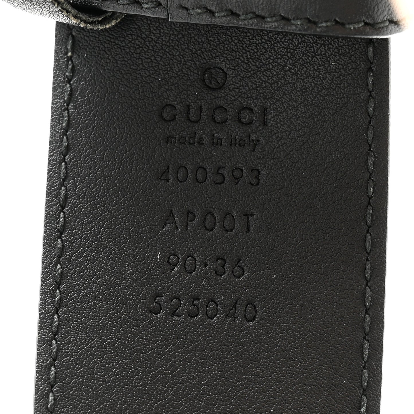Plutone Calfskin Double G 40mm Belt 90 36 Black
