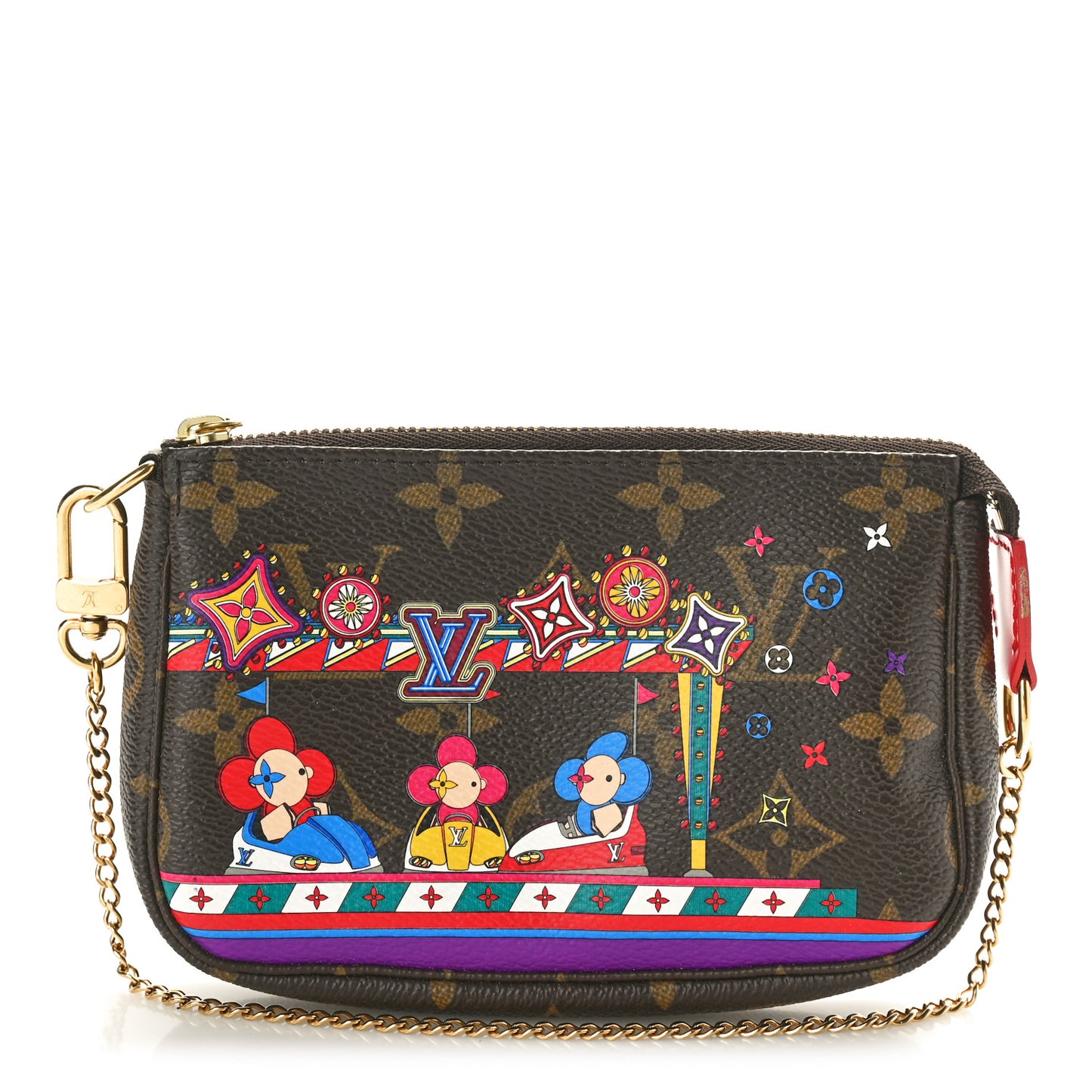 Monogram 2020 Christmas Animation Bumper Cars Mini Pochette Accessories Coquelicot