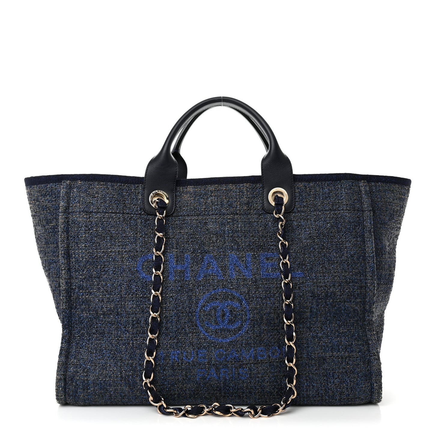 Denim Large Deauville Tote Navy Dark Blue