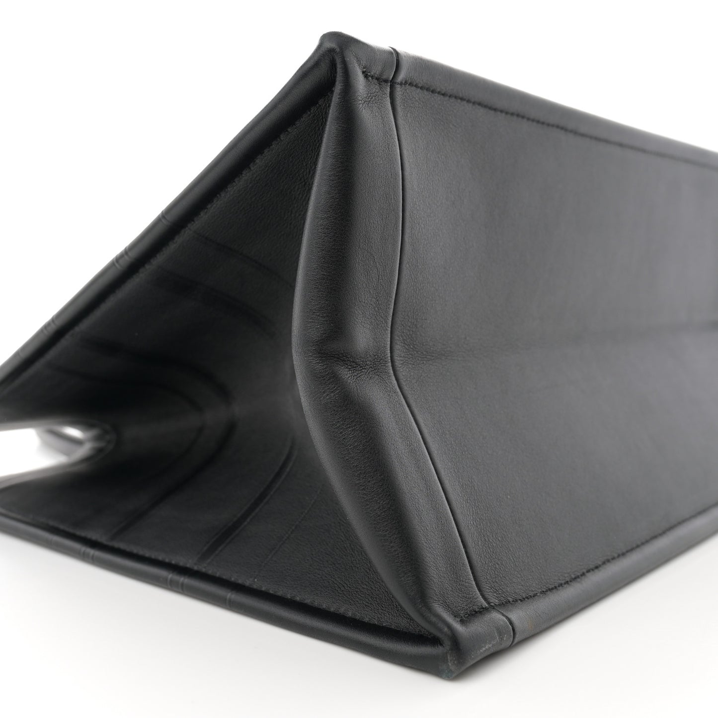 Calfskin Embossed Medium Book Tote Black