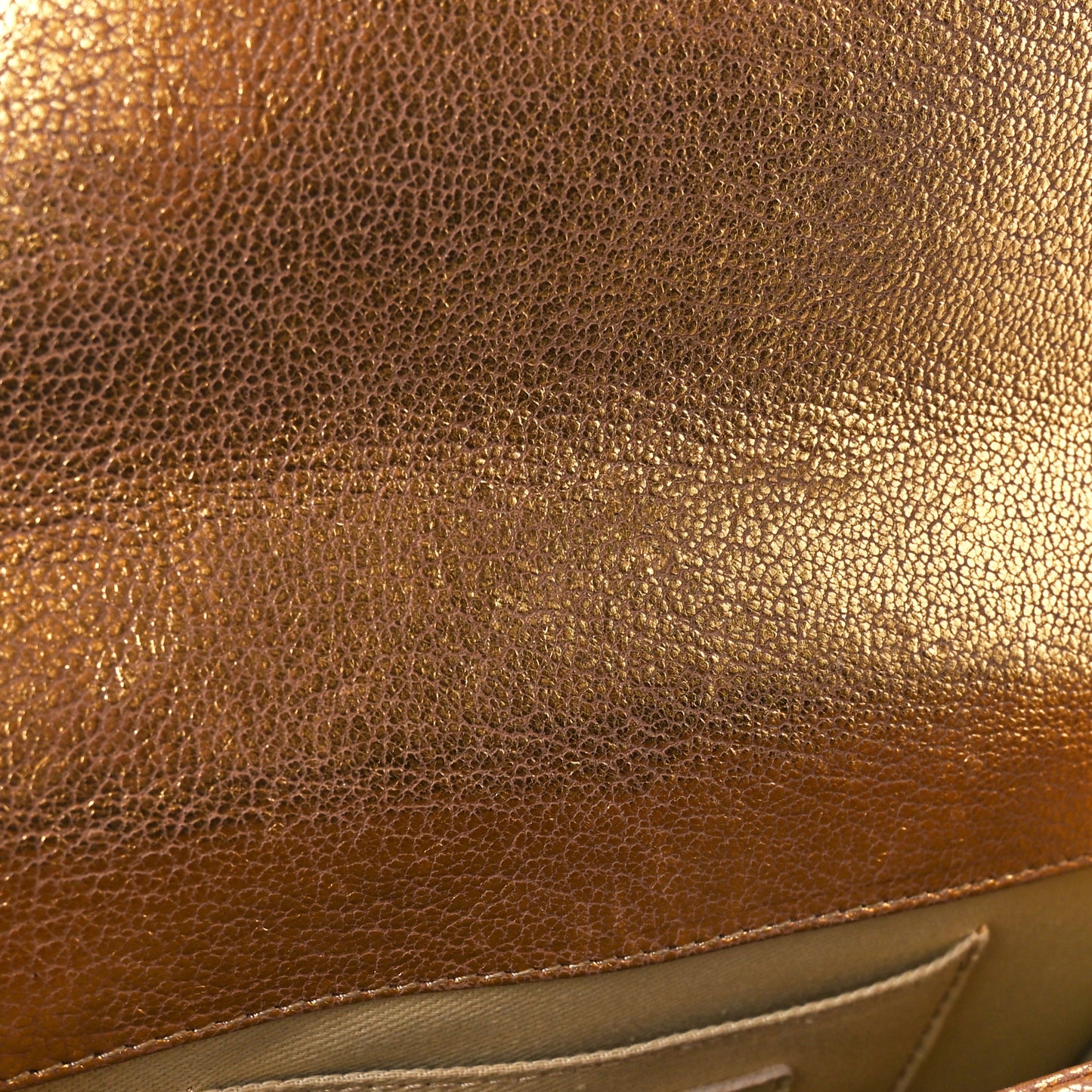 Metallic Goatskin Quilted Rita Flap Gold