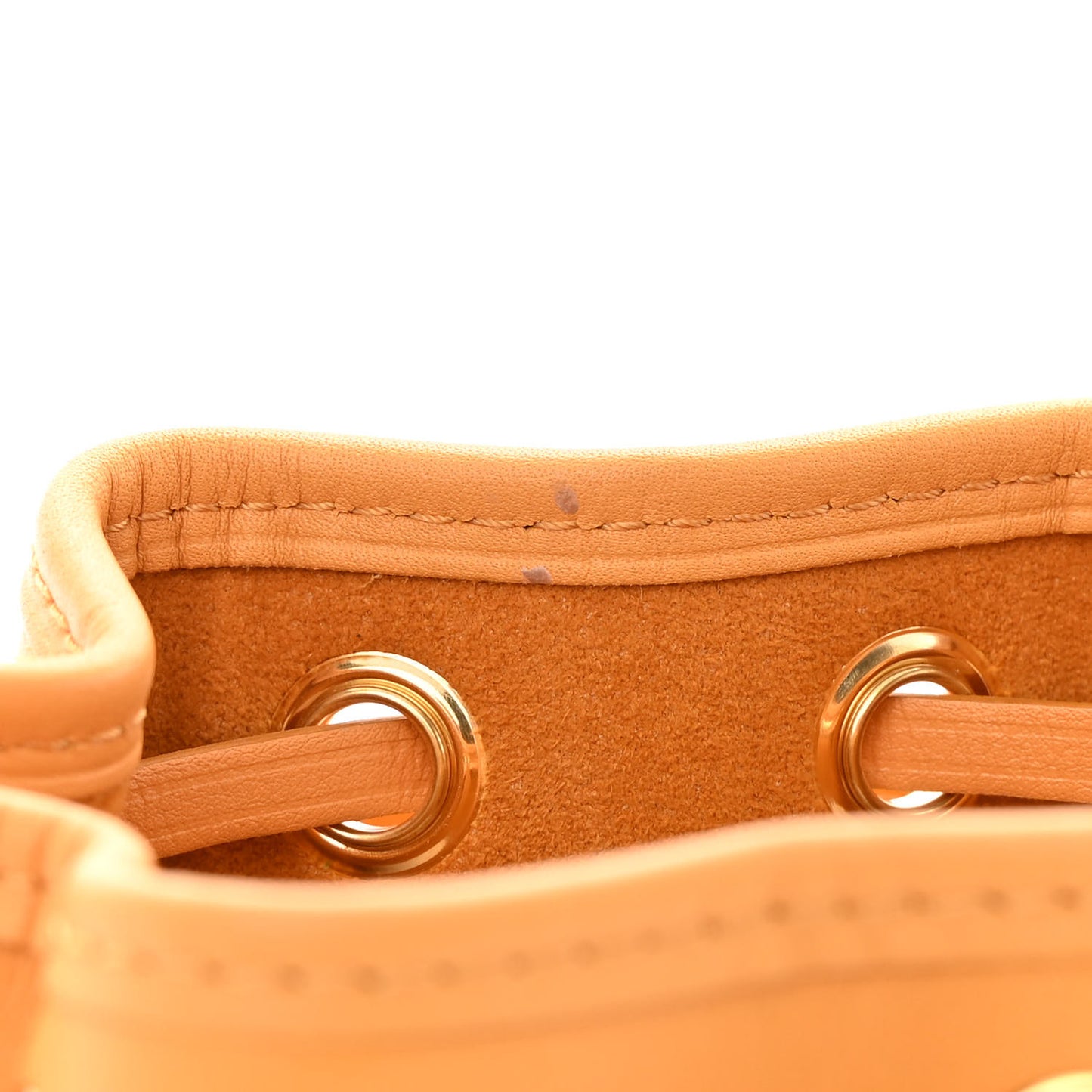 Perforated Calfskin Monogram Nano Noe Safran Yellow