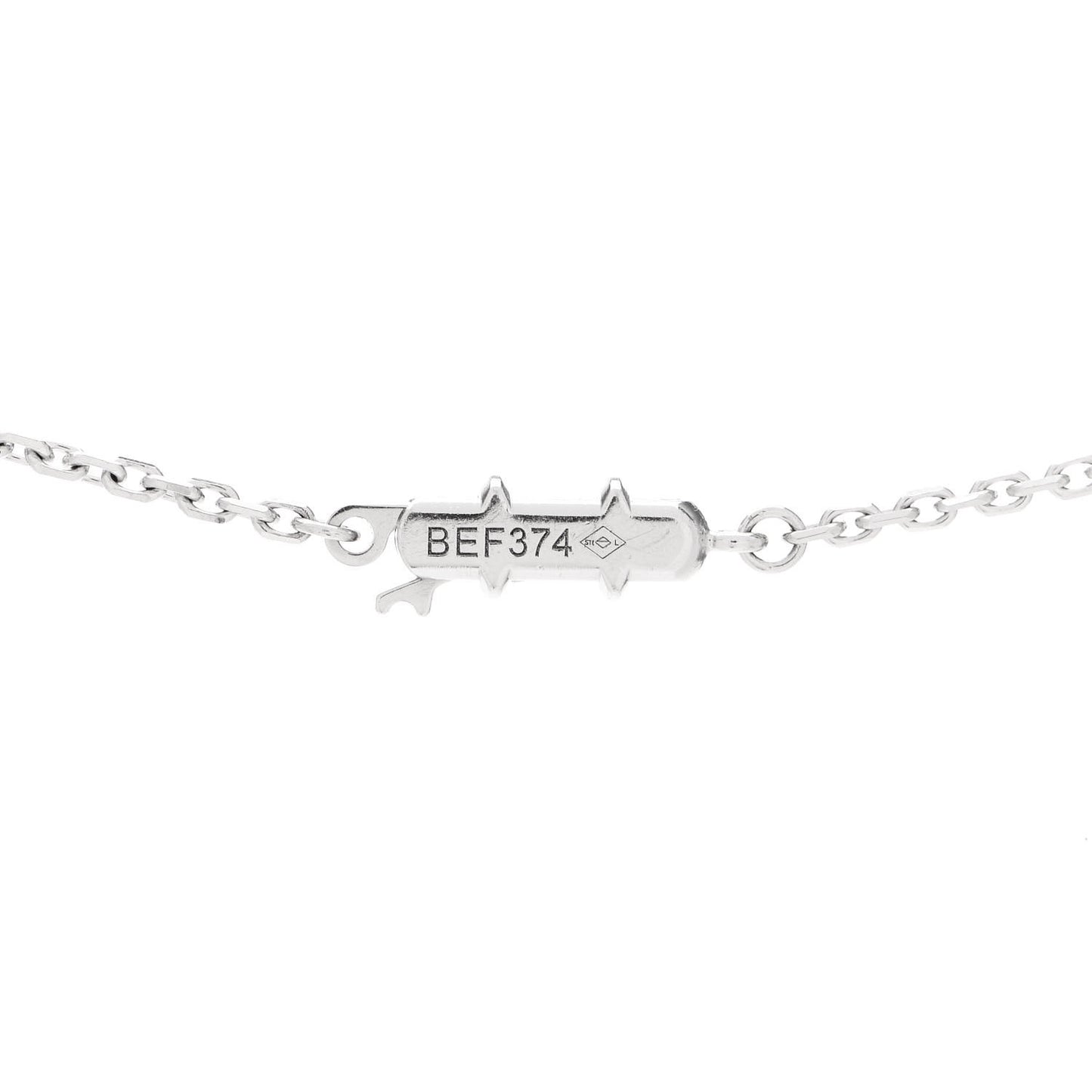 18K White Gold Diamond Small Hearts and Symbols Pendant Necklace