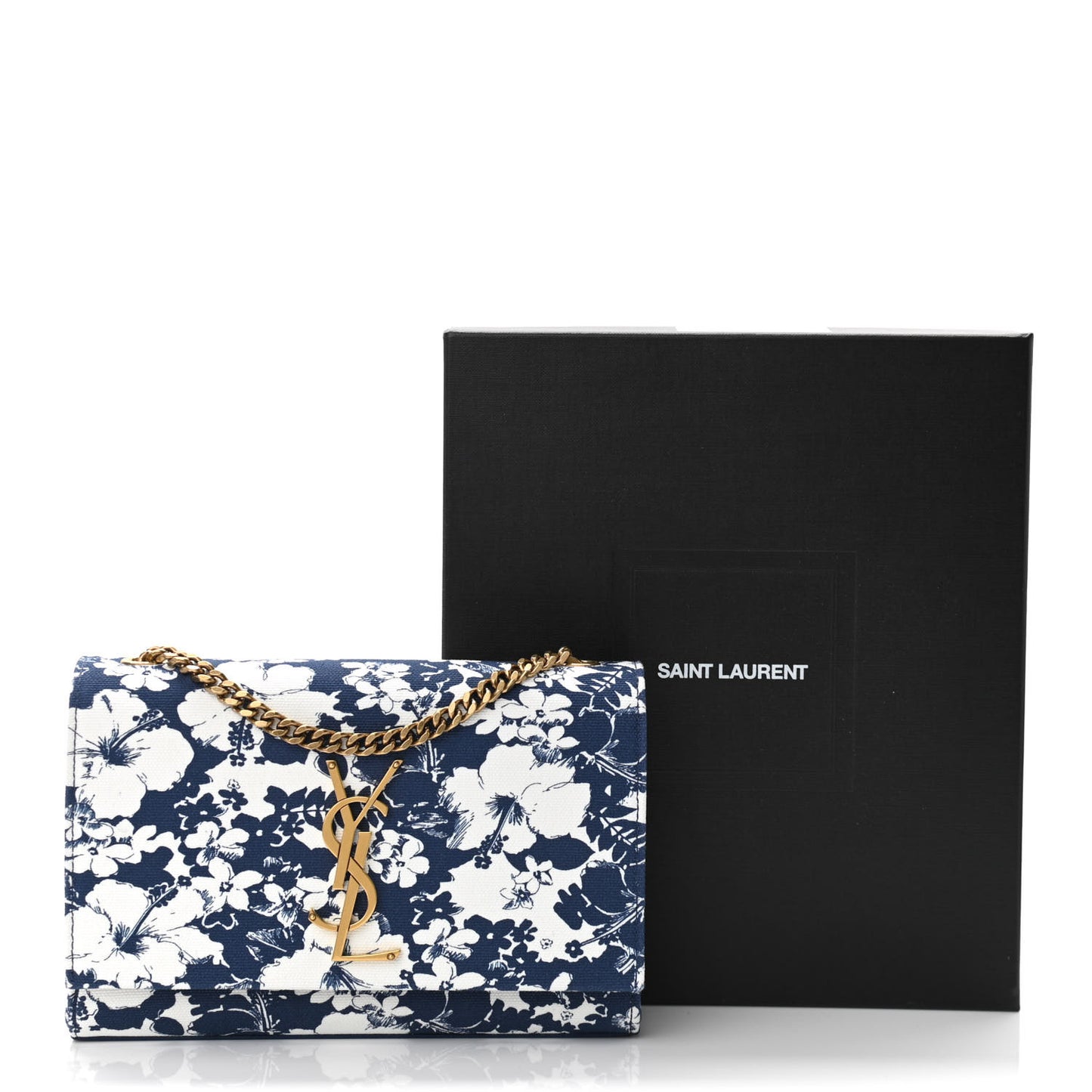 Canvas Small Monogram Hibiscus Print Kate Satchel Blue