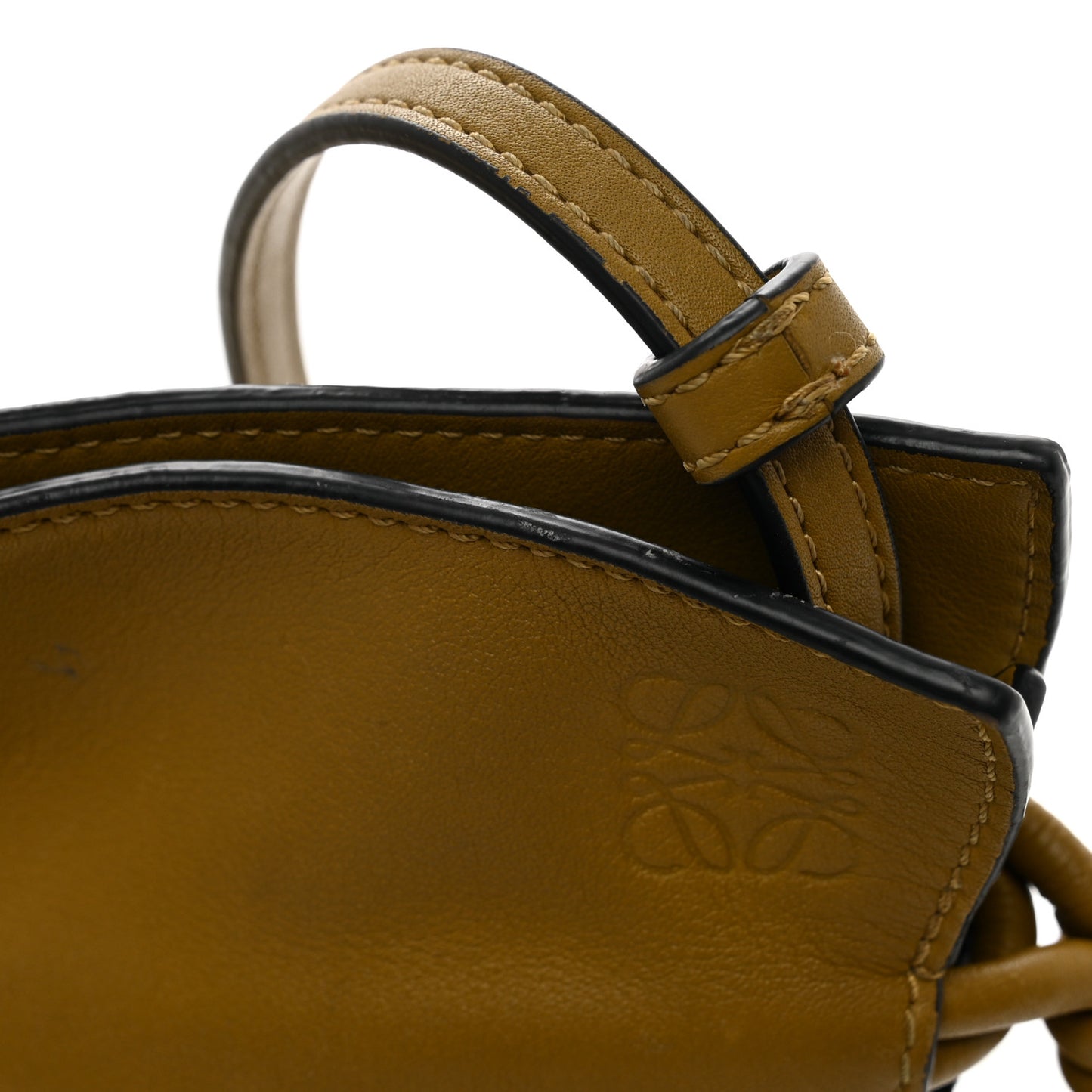 Calfskin Mini Flamenco Knot Clutch Ochre