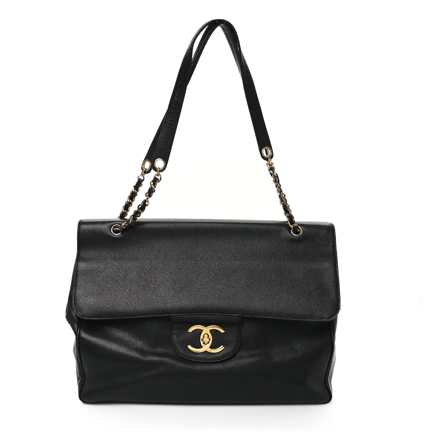 Caviar Flap XL Shoulder Bag Black