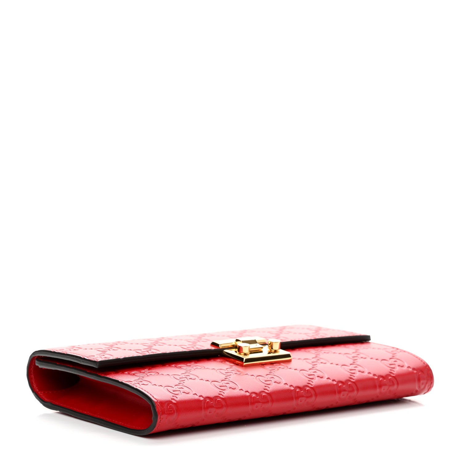 Gucci Guccissima Padlock Clutch Hibiscus Red 4 of 8