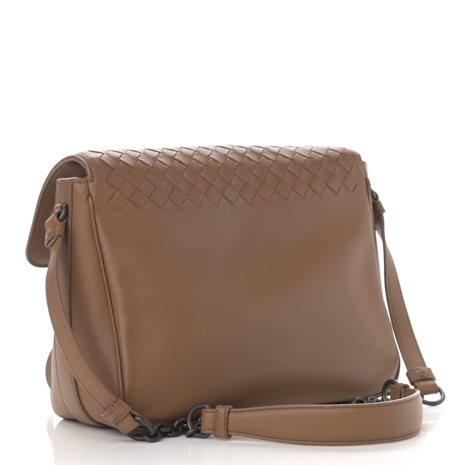 Bottega Veneta Nappa Small Intrecciato Saddle Crossbody Camel 3 of 12
