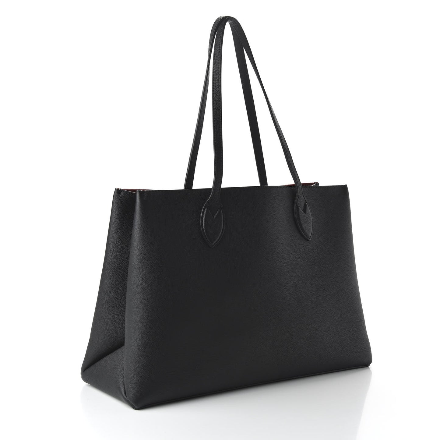 Grained Calfskin Lockme Shopper Black