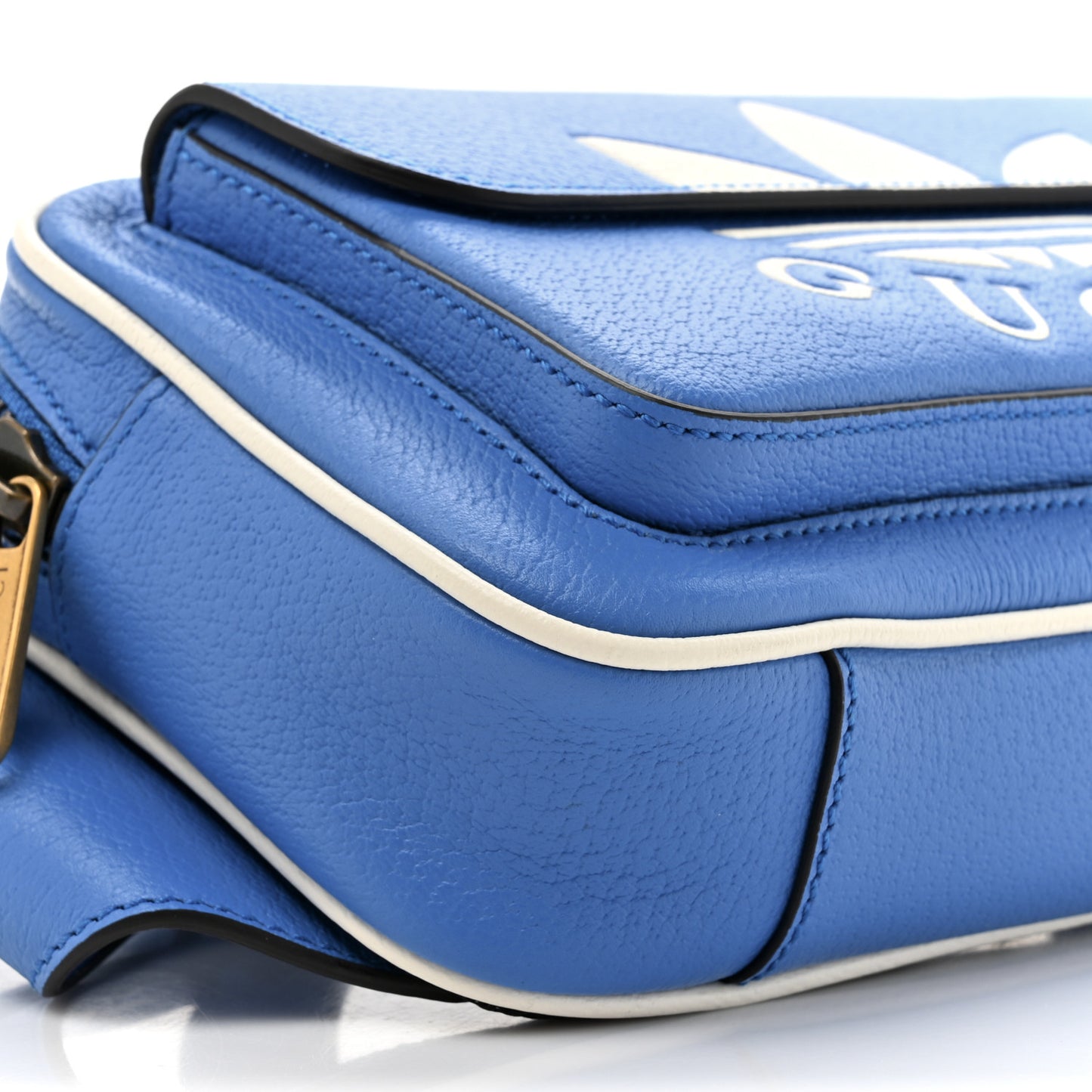 X ADIDAS Textured Dollar Calfskin Belt Bag Blue