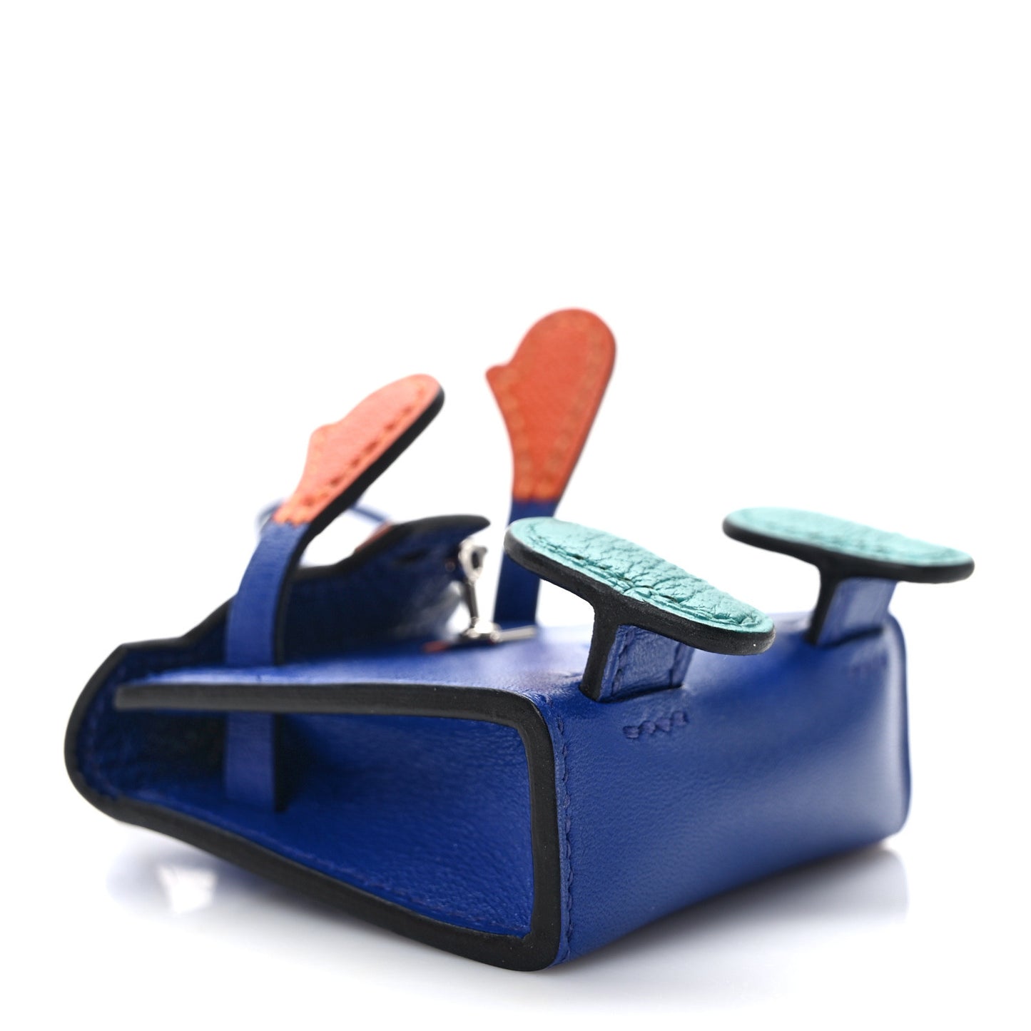 Tadelakt Chevre Mysore Kelly Quelle Idole Bag Charm Bleu Electrique Feu Jaune De Naples Vert Verone
