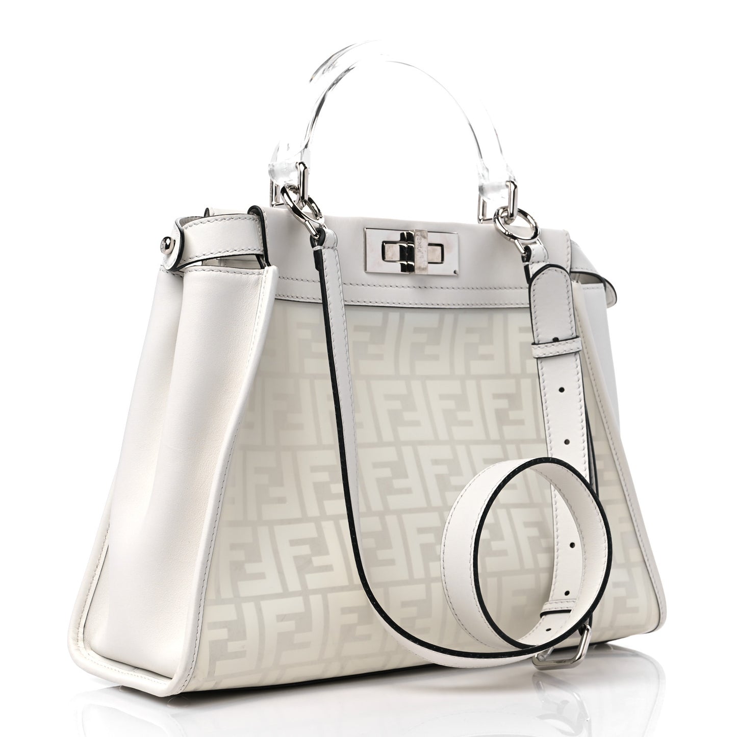 TPU FF Vitello Century Peekaboo Satchel White