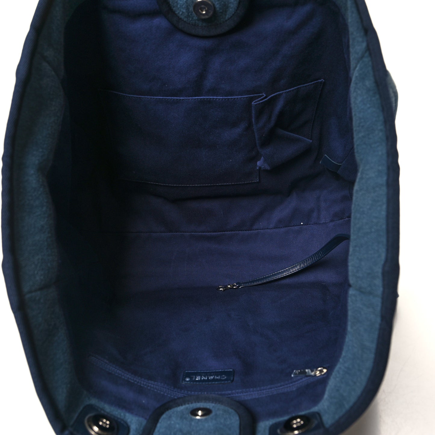Canvas Sequin Large Deauville Tote Navy