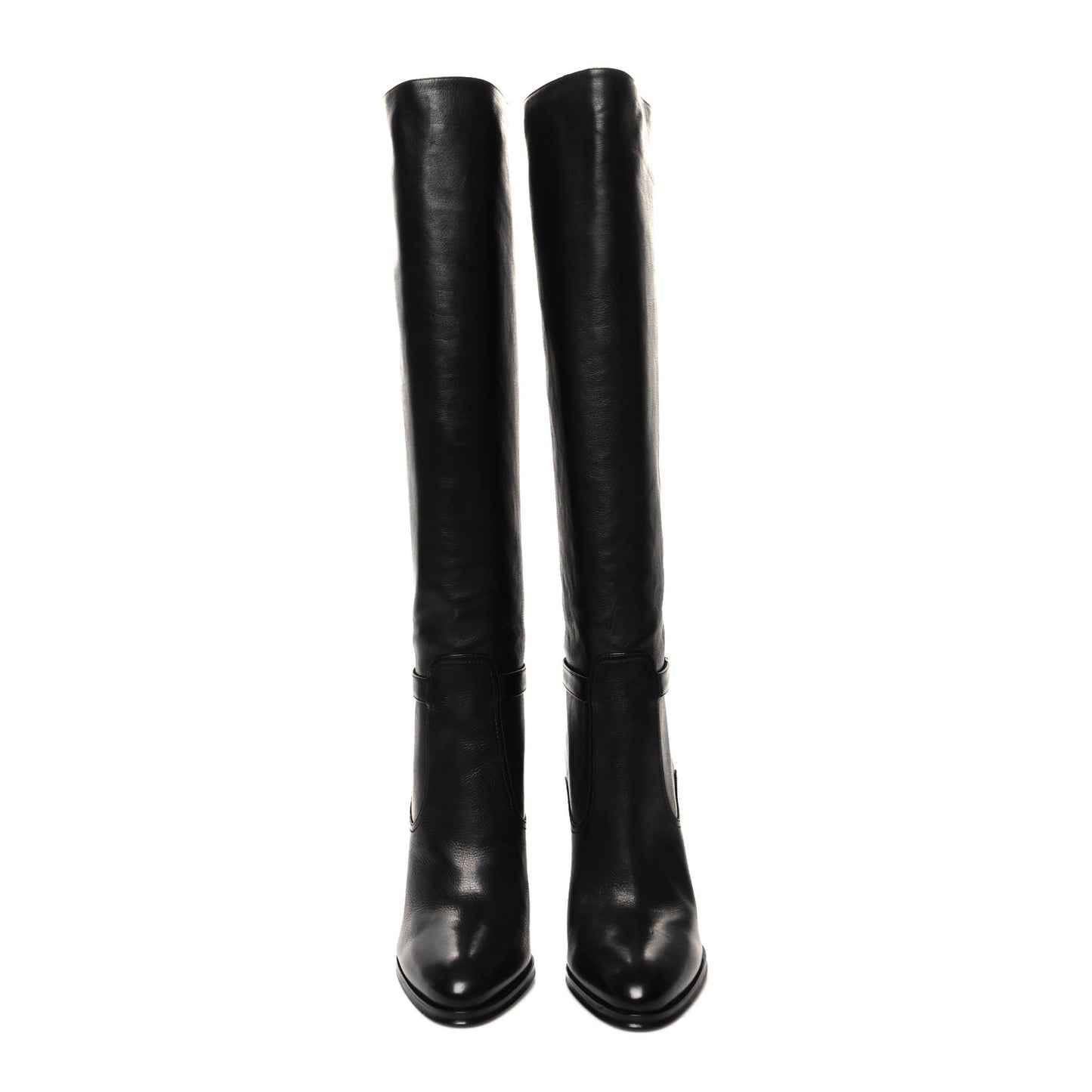 Smooth Calfskin Linda 100 Knee High Boots 40 Black