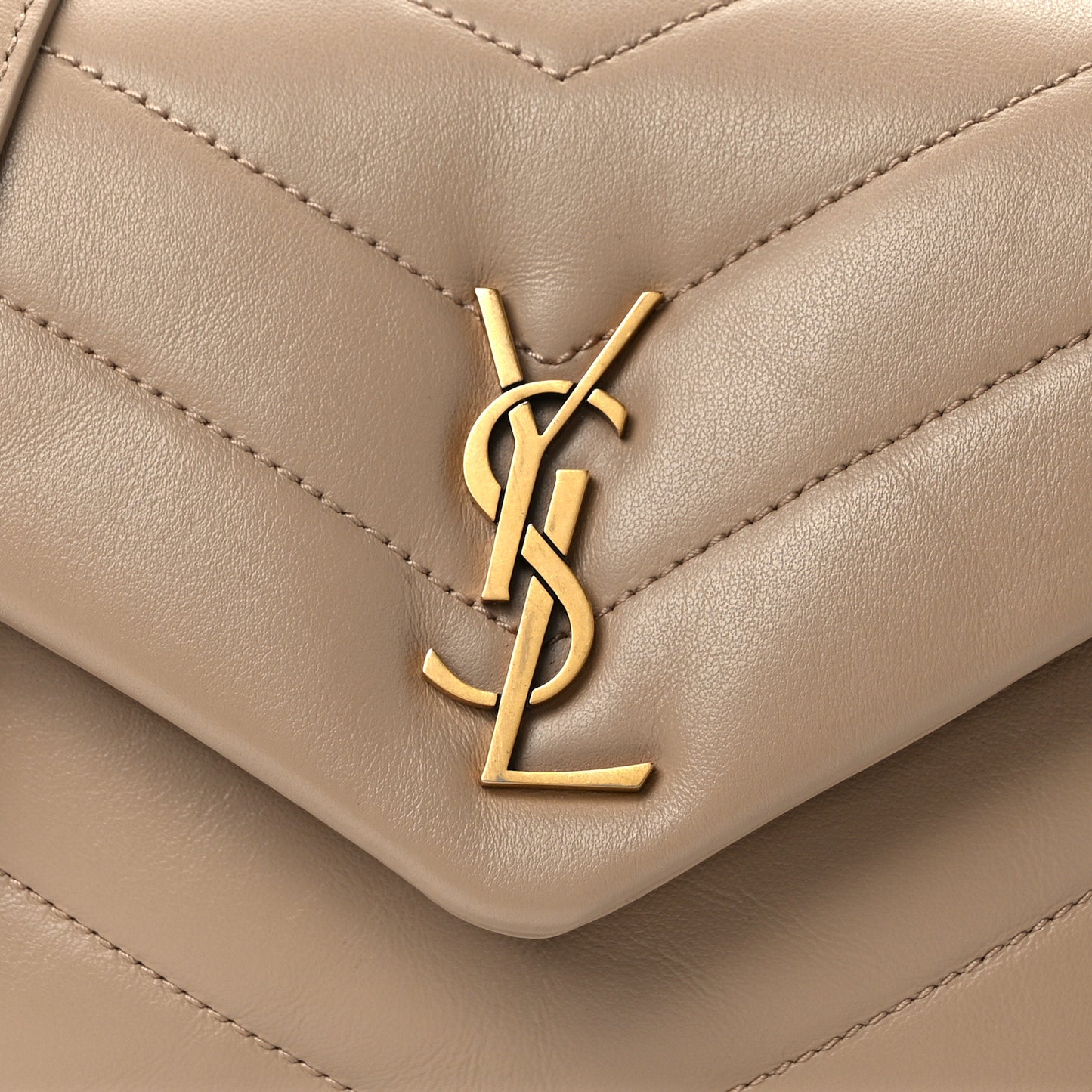 Calfskin Y Quilted Monogram Toy Loulou Crossbody Bag Dark Beige
