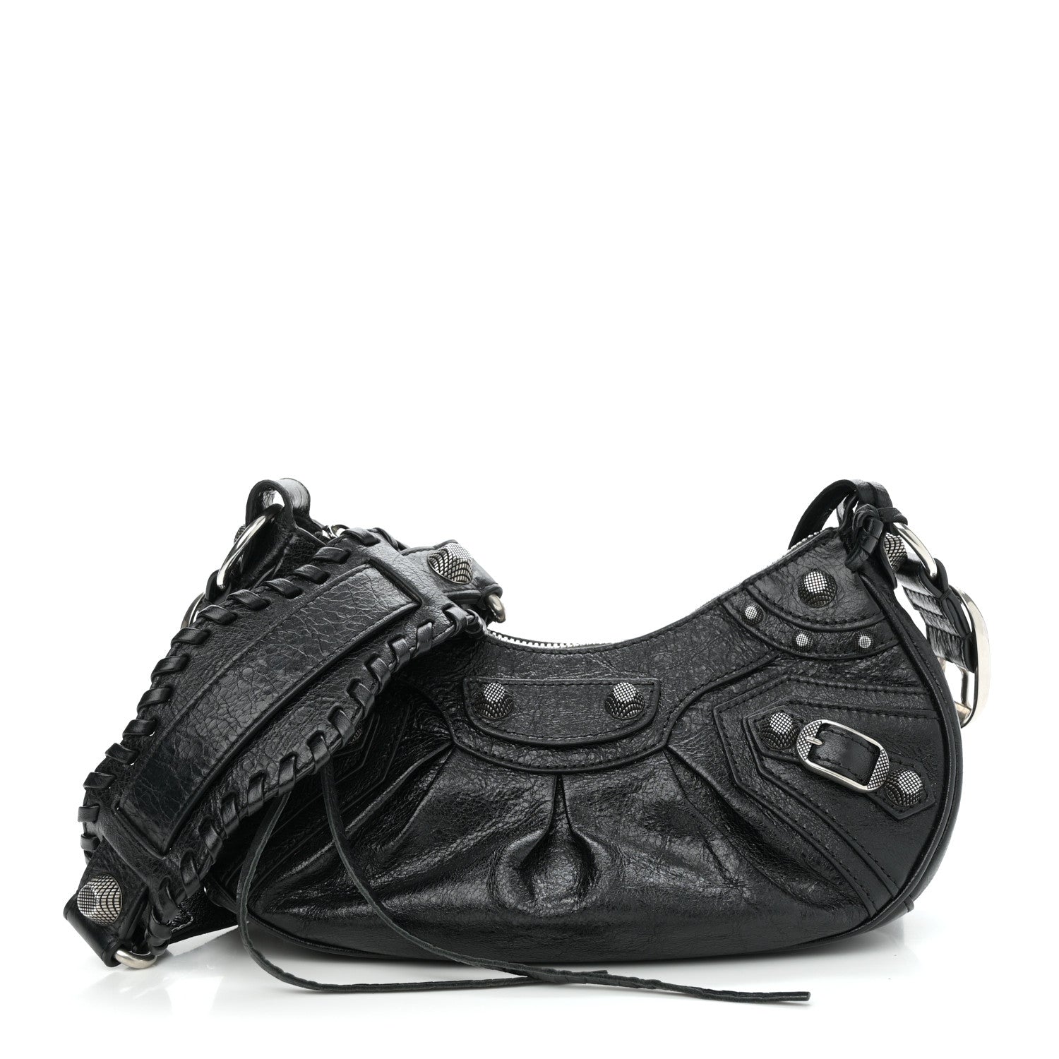 Balenciaga Agneau Arena Le Cagole Shoulder Bag XS Black 1739675