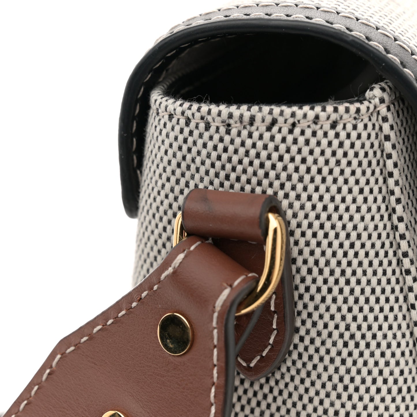 Canvas Horseferry Print Note Crossbody Bag Grey Black