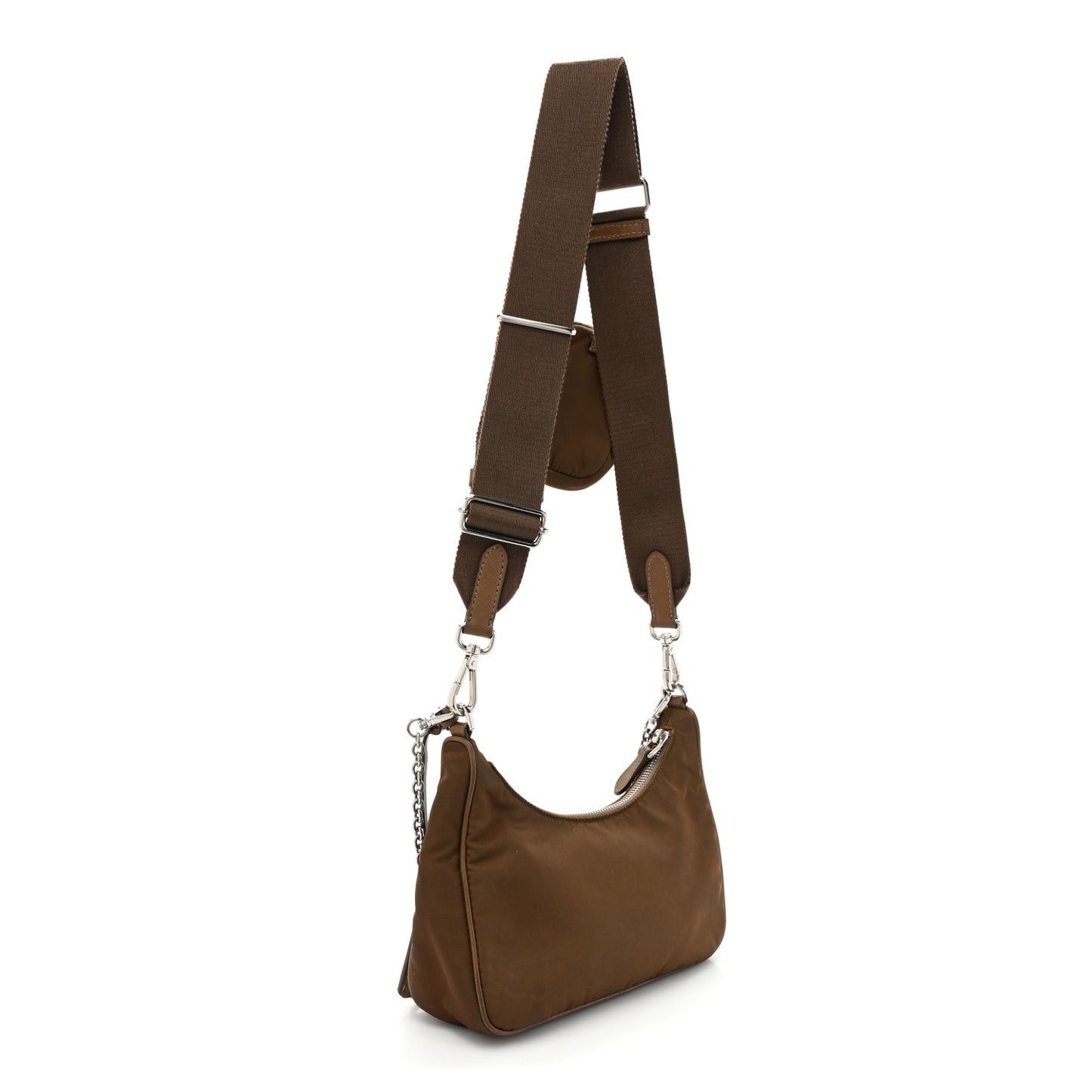 Tessuto Nylon Saffiano Re-Edition 2005 Shoulder Bag Cacao