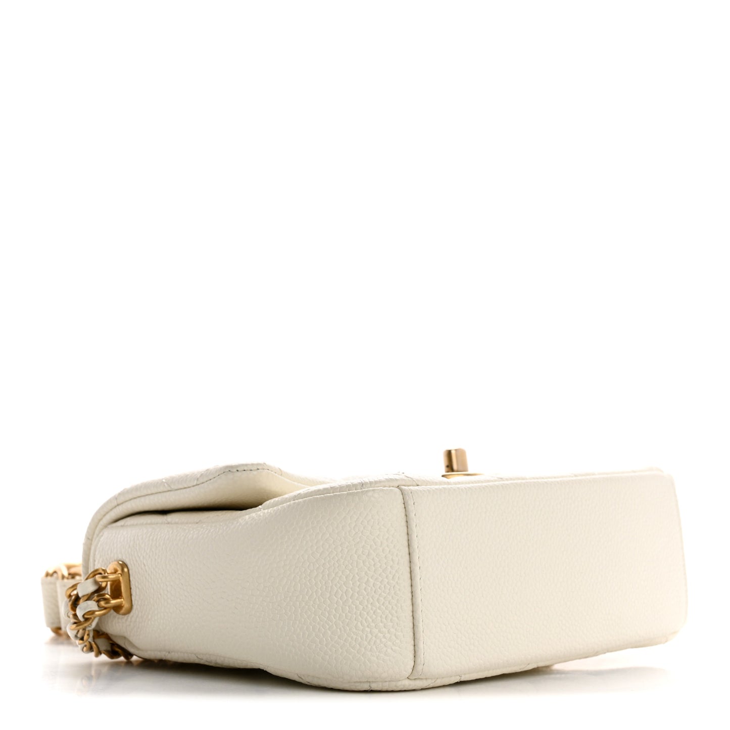 Caviar Quilted Mini Chain Soul Flap White
