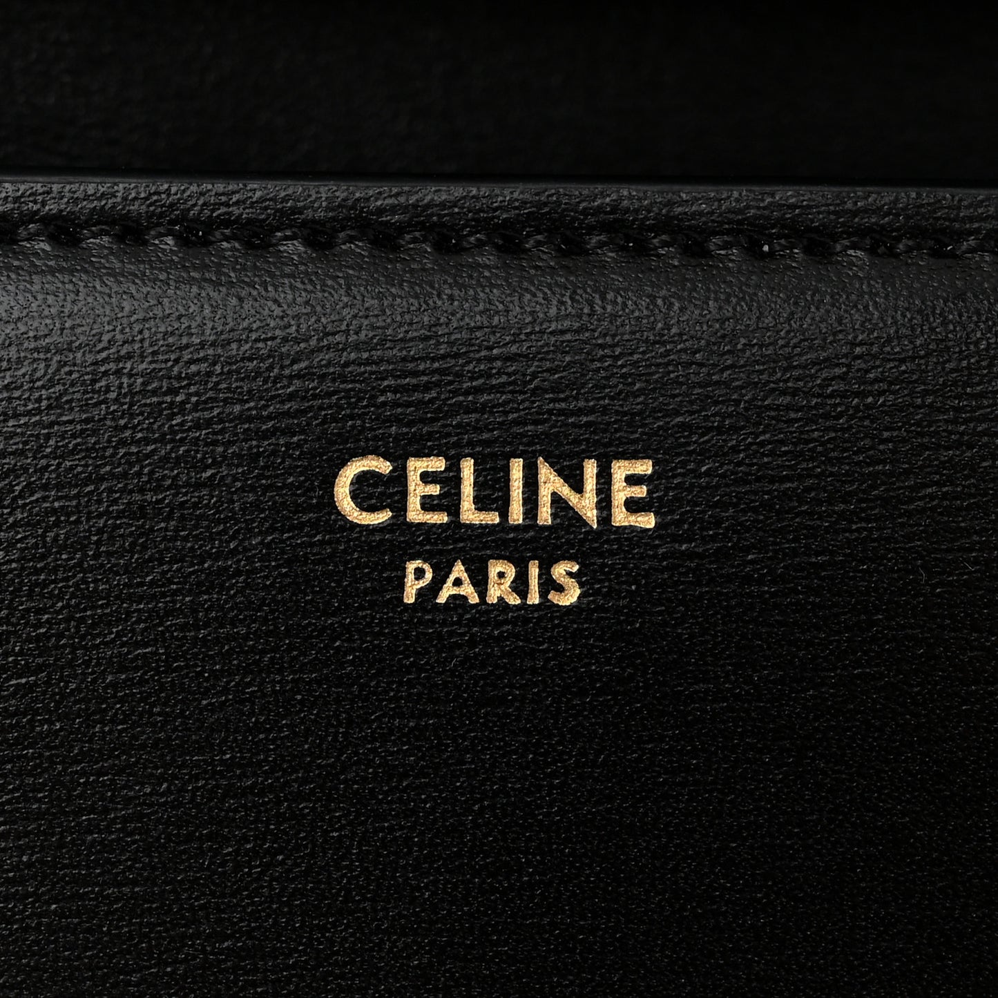 Shiny Calfskin Triomphe Margo Wallet on Chain Black