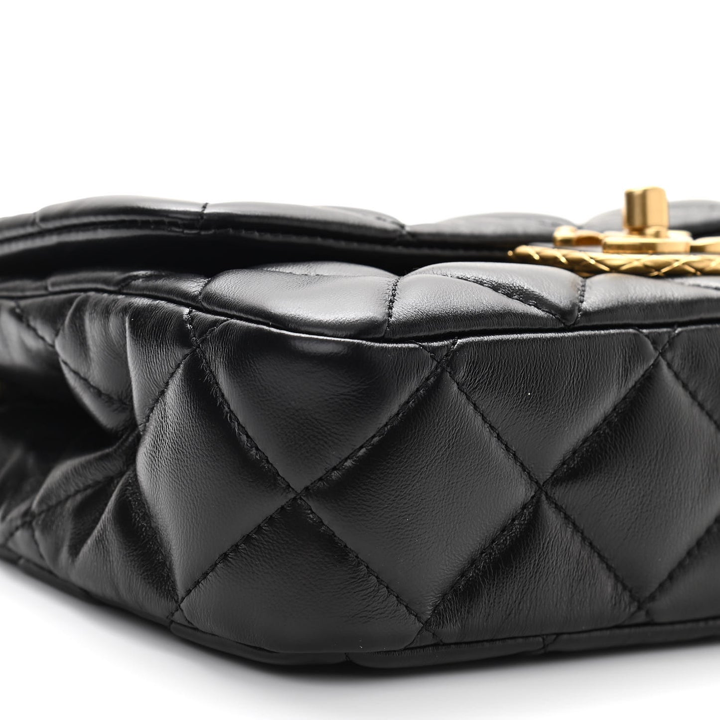 Lambskin Quilted Mini Flap Black