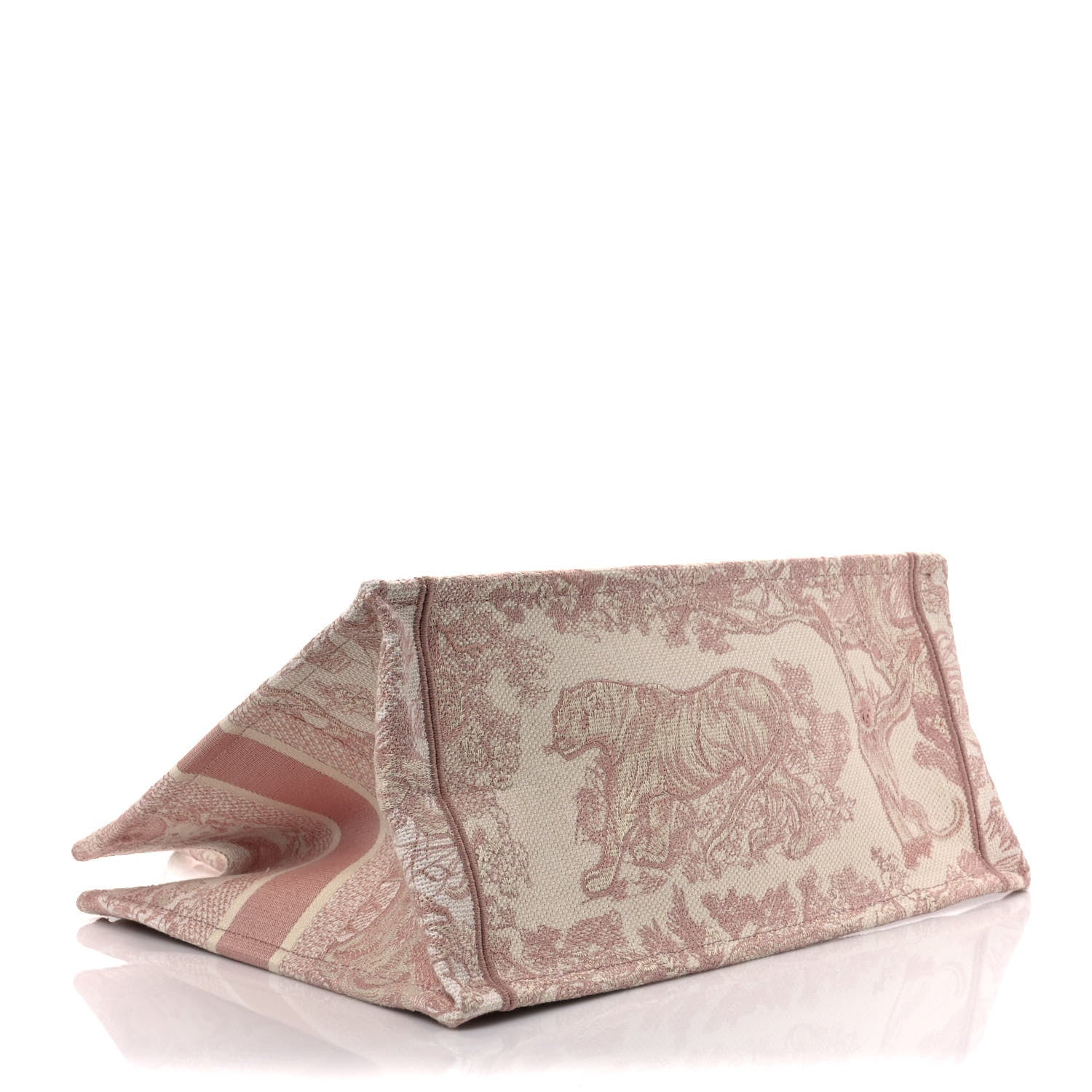 Christian Dior Canvas Embroidered Medium Dioriviera Toile De Jouy Book Tote Rose 3 of 7