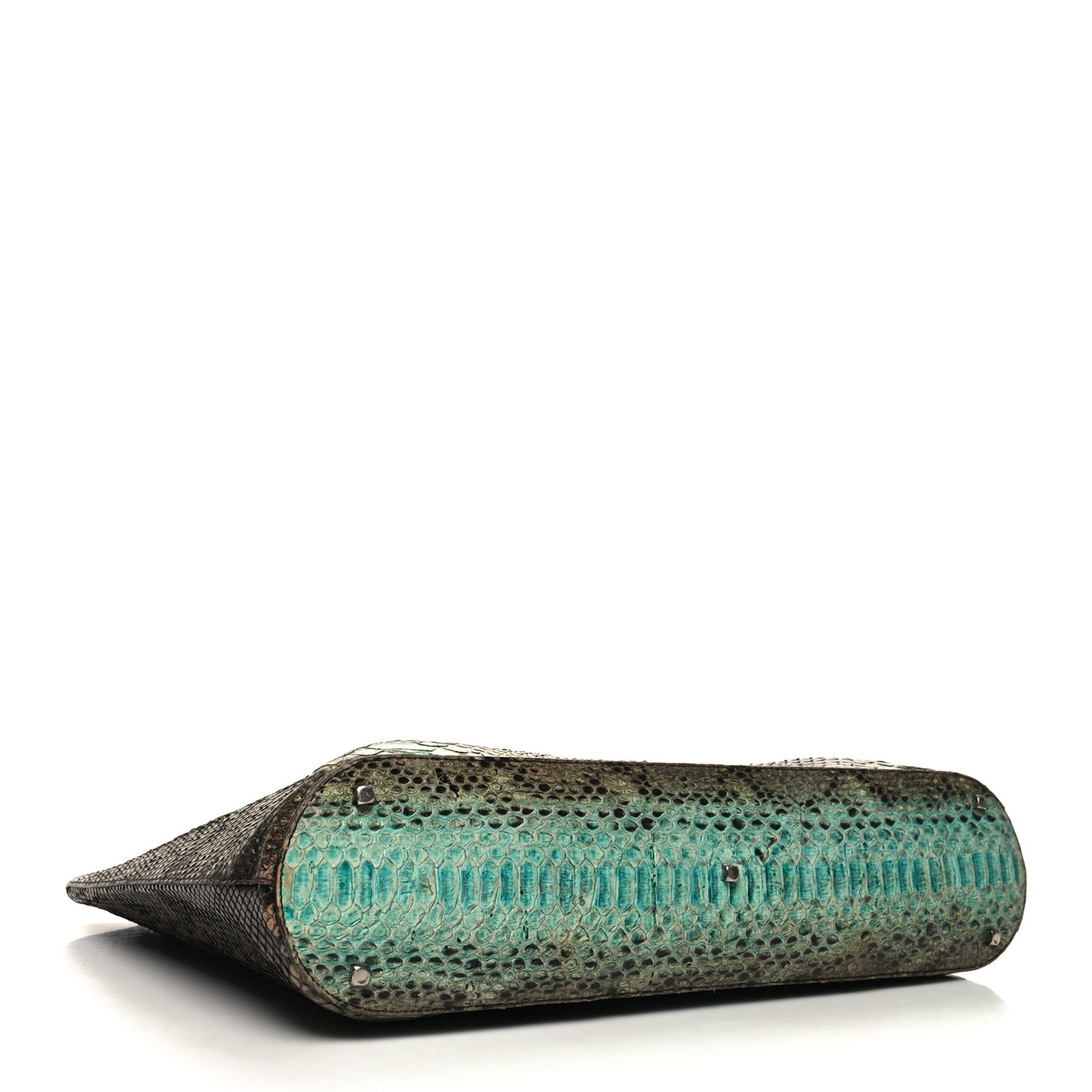 Snakeskin Degrade Gancio Top Handle Tote Blue Multicolor