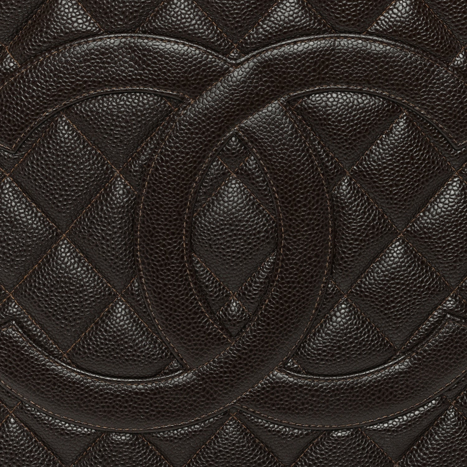 Chanel Caviar Quilted Medallion Tote Dark Brown 8 of 10