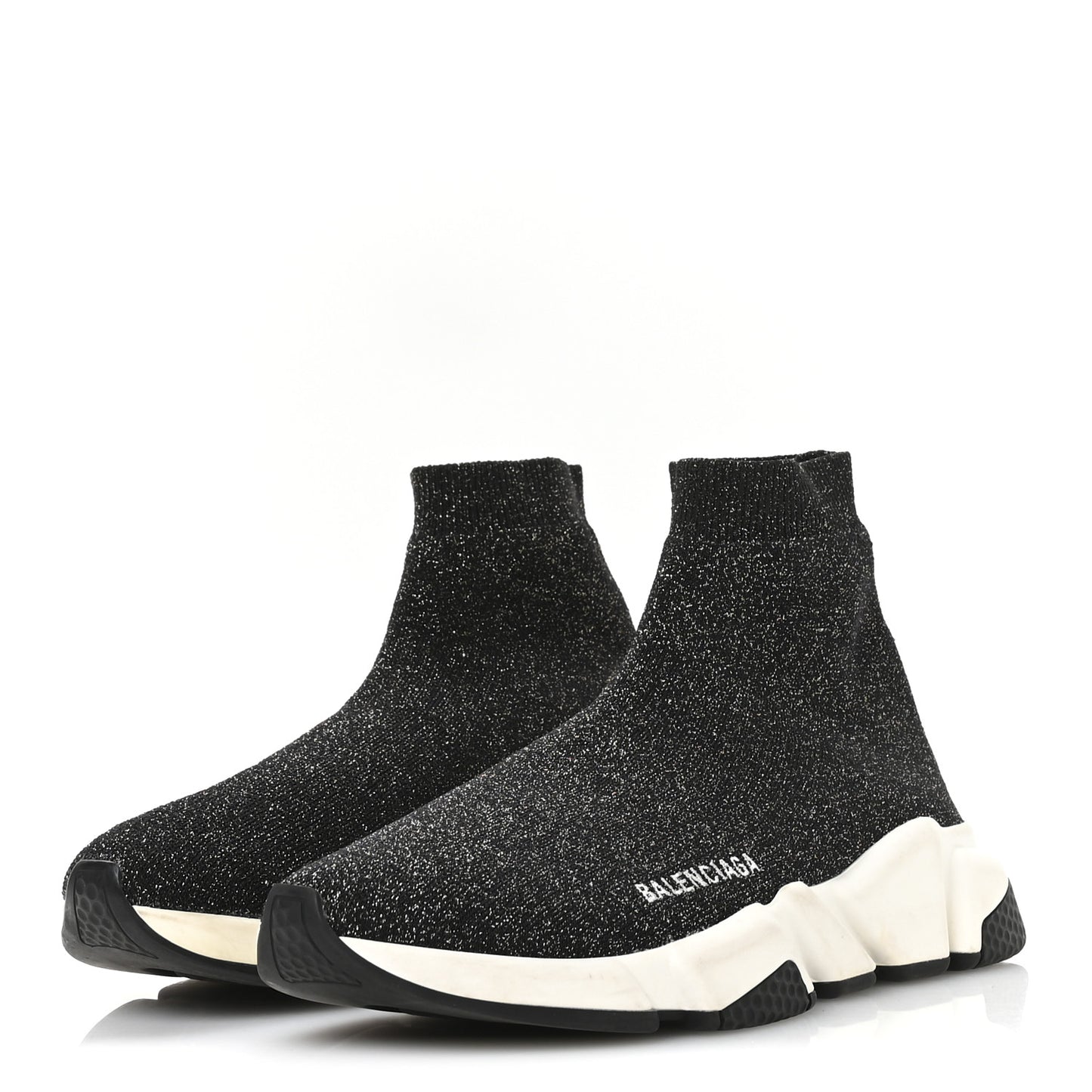 Knit Metal Womens Speed Sneakers 40 Black Gold