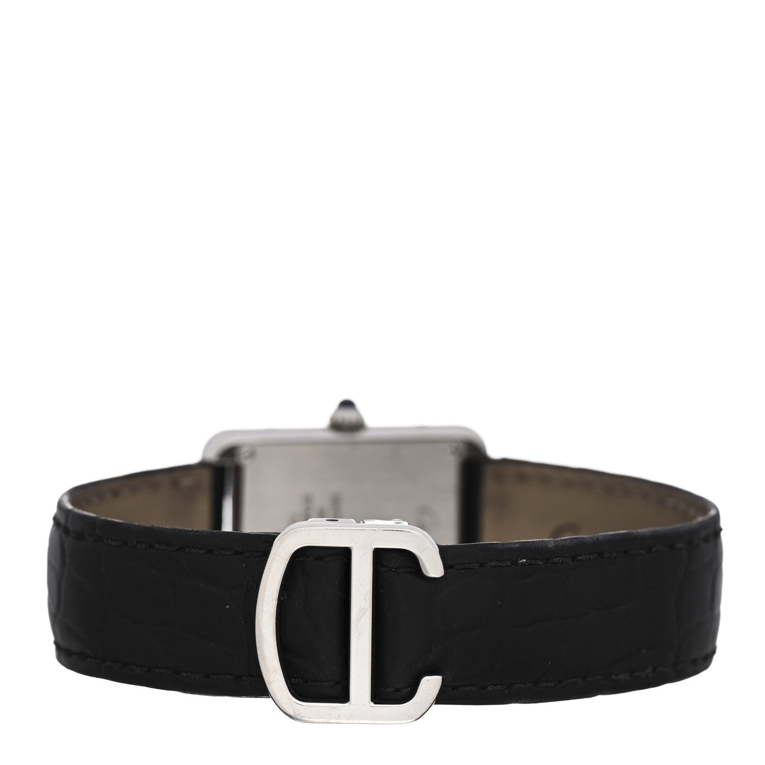 Cartier Stainless Steel Alligator 24mm Tank Solo Quartz Watch 3 of 4