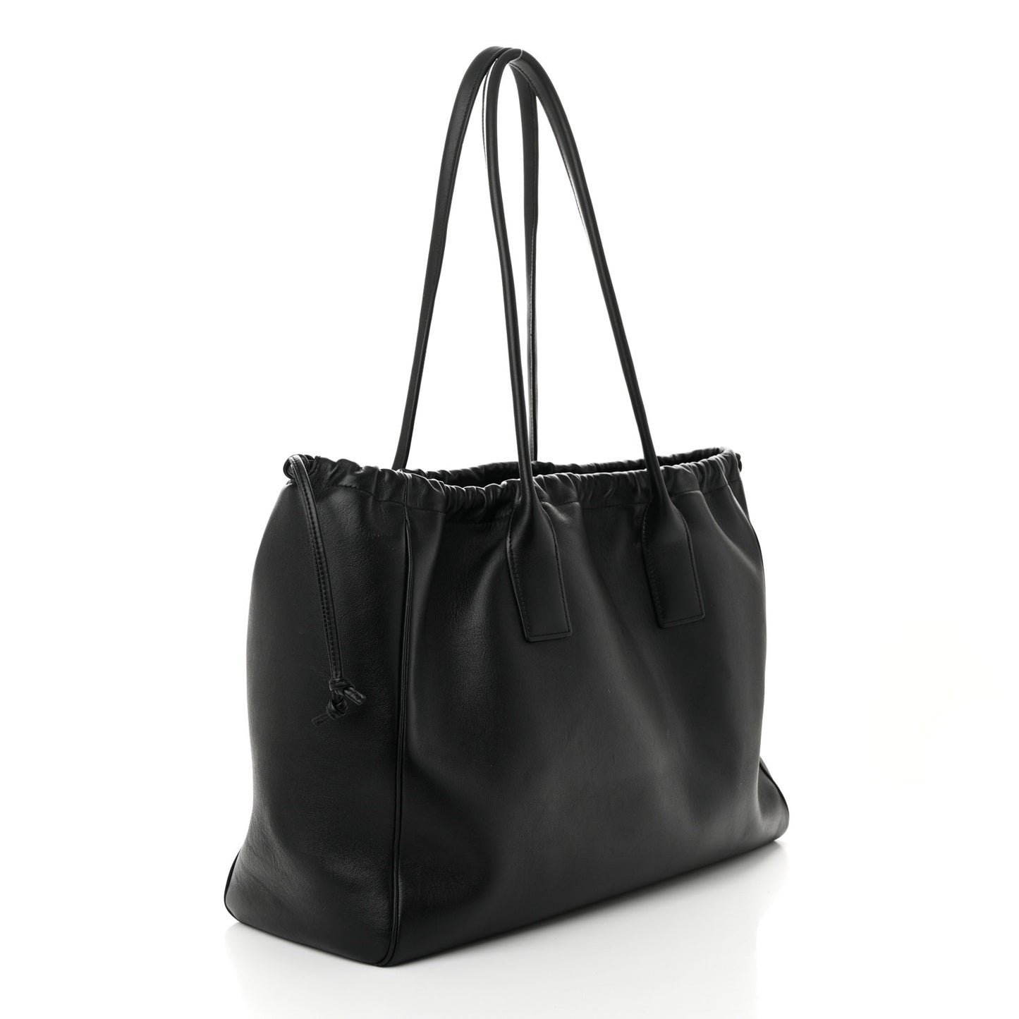 Smooth Calfskin Cuir Triomphe Cabas Drawstring Black