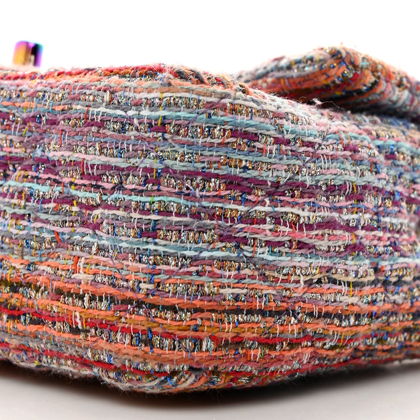 Tweed Quilted Mini Rectangular Flap Blue Pink Orange