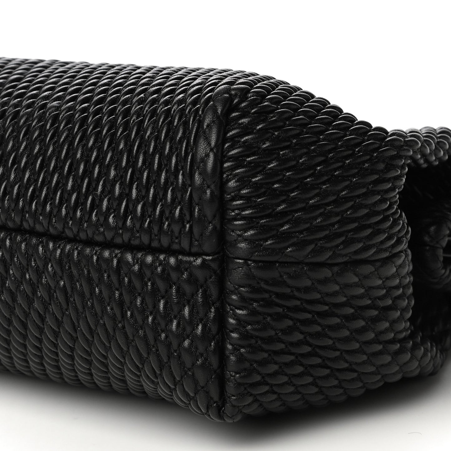 Lambskin Knit Small The Point Triangle Bag Black