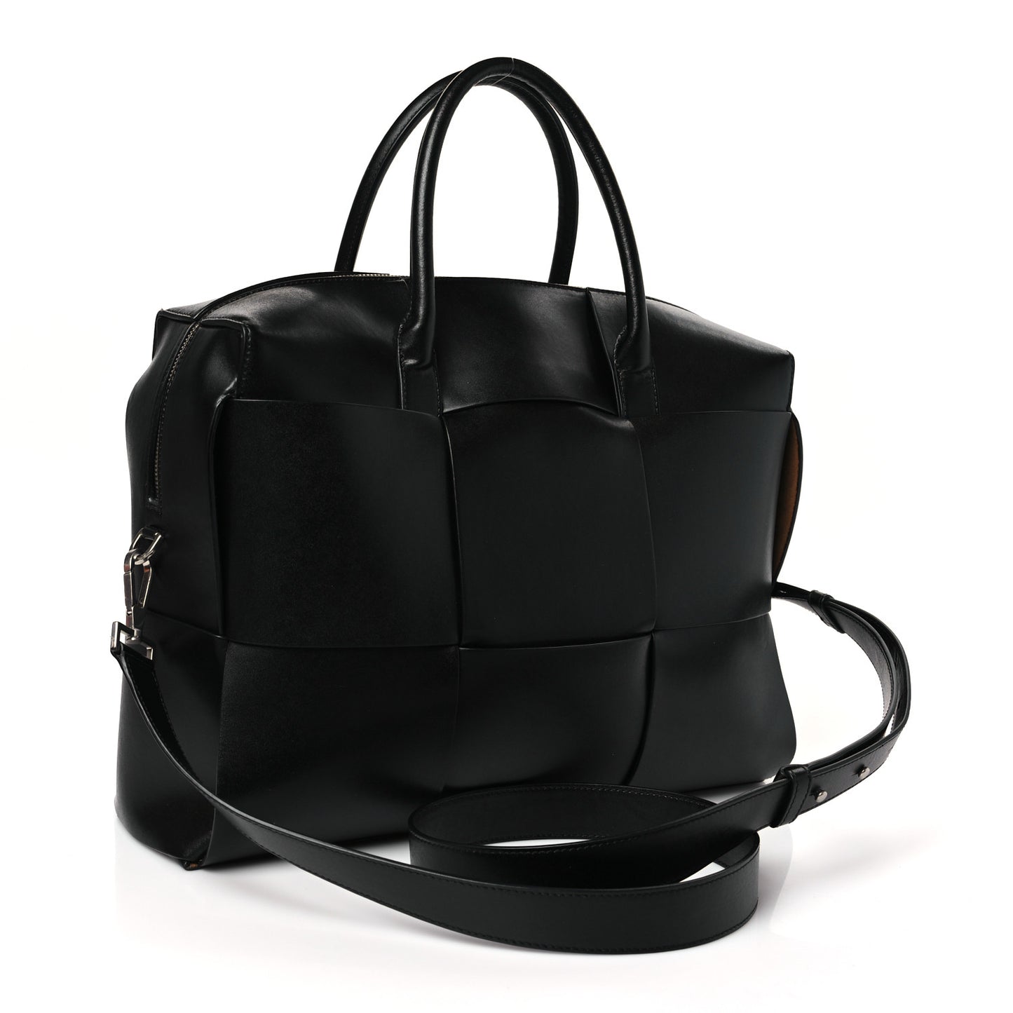 Calfskin Maxi Intrecciato Arco Briefcase Black