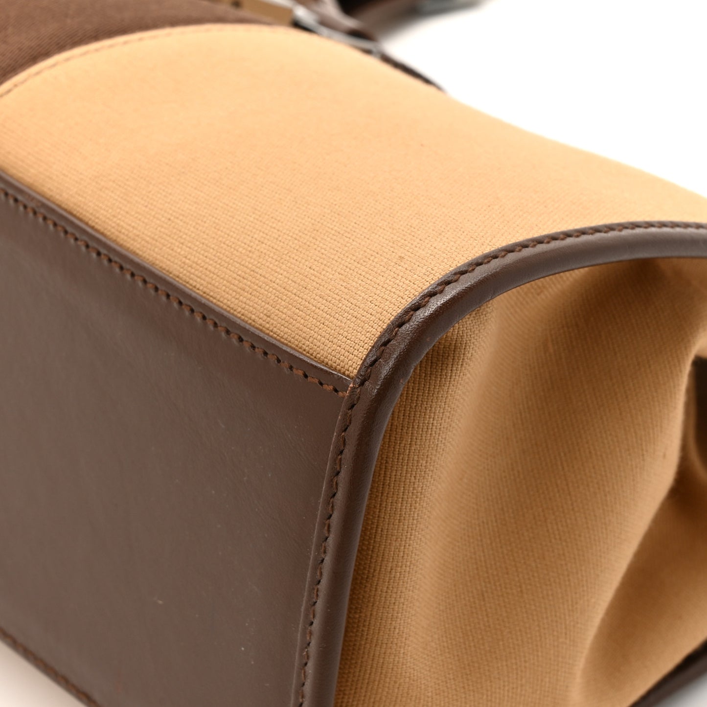Canvas Web Bardot Shoulder Bag Brown Beige Yellow