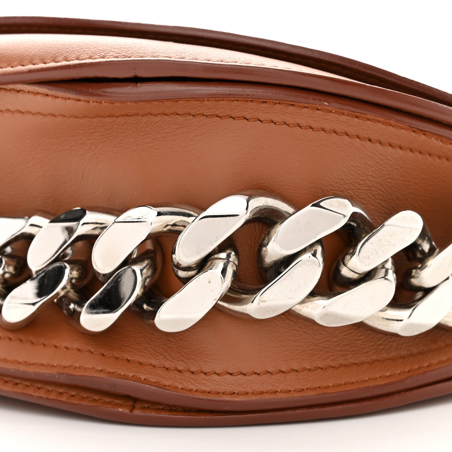 Calfskin Infinity Saddle Bag Cognac