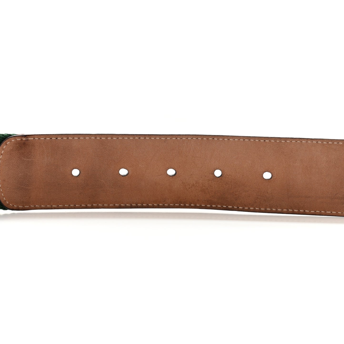 Nylon Calfskin Double G Web 40mm Belt Green Red Cuir