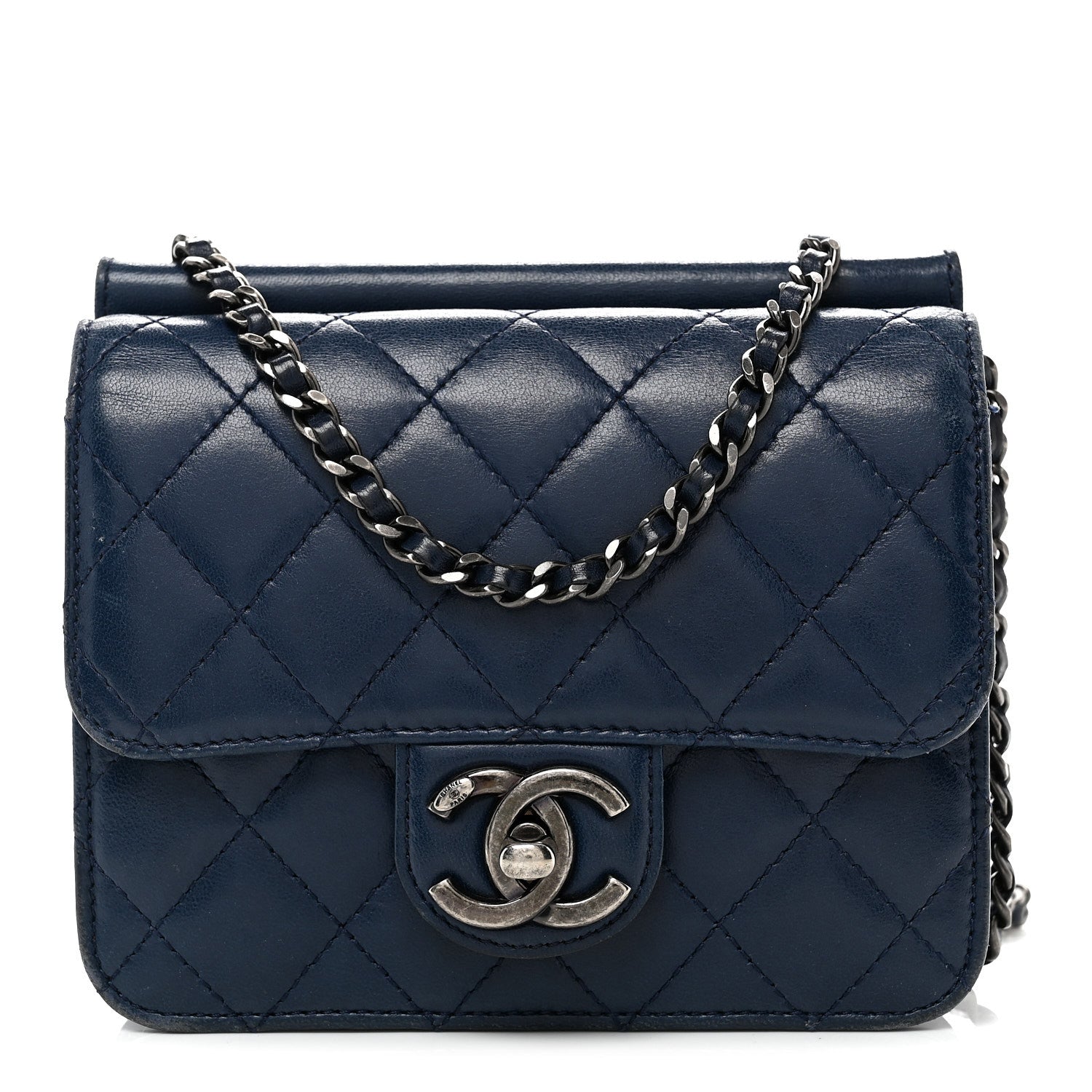 Chanel Lambskin Quilted Mini Crossing Times Flap Blue 1884809