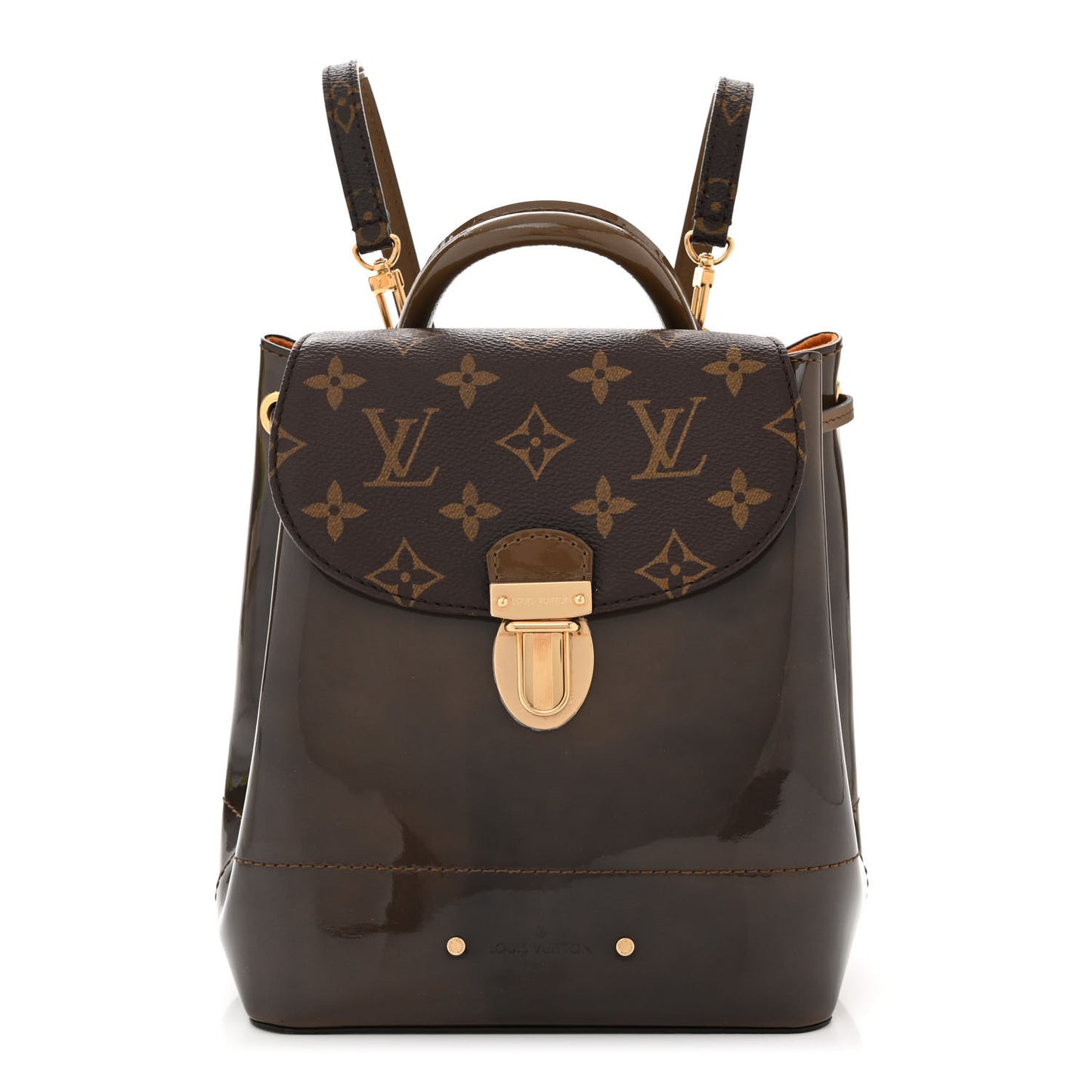 Patent Monogram Hot Springs Backpack Vert Bronze