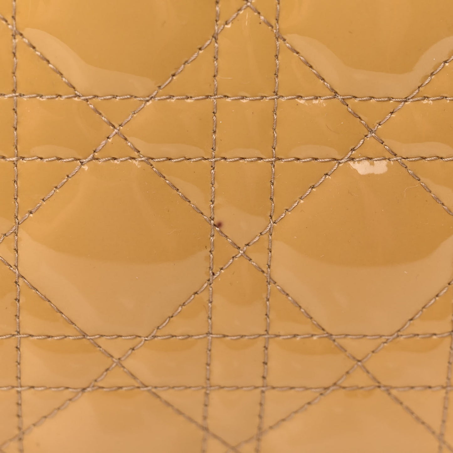 Patent Cannage Medium Lady Dior Dark Beige