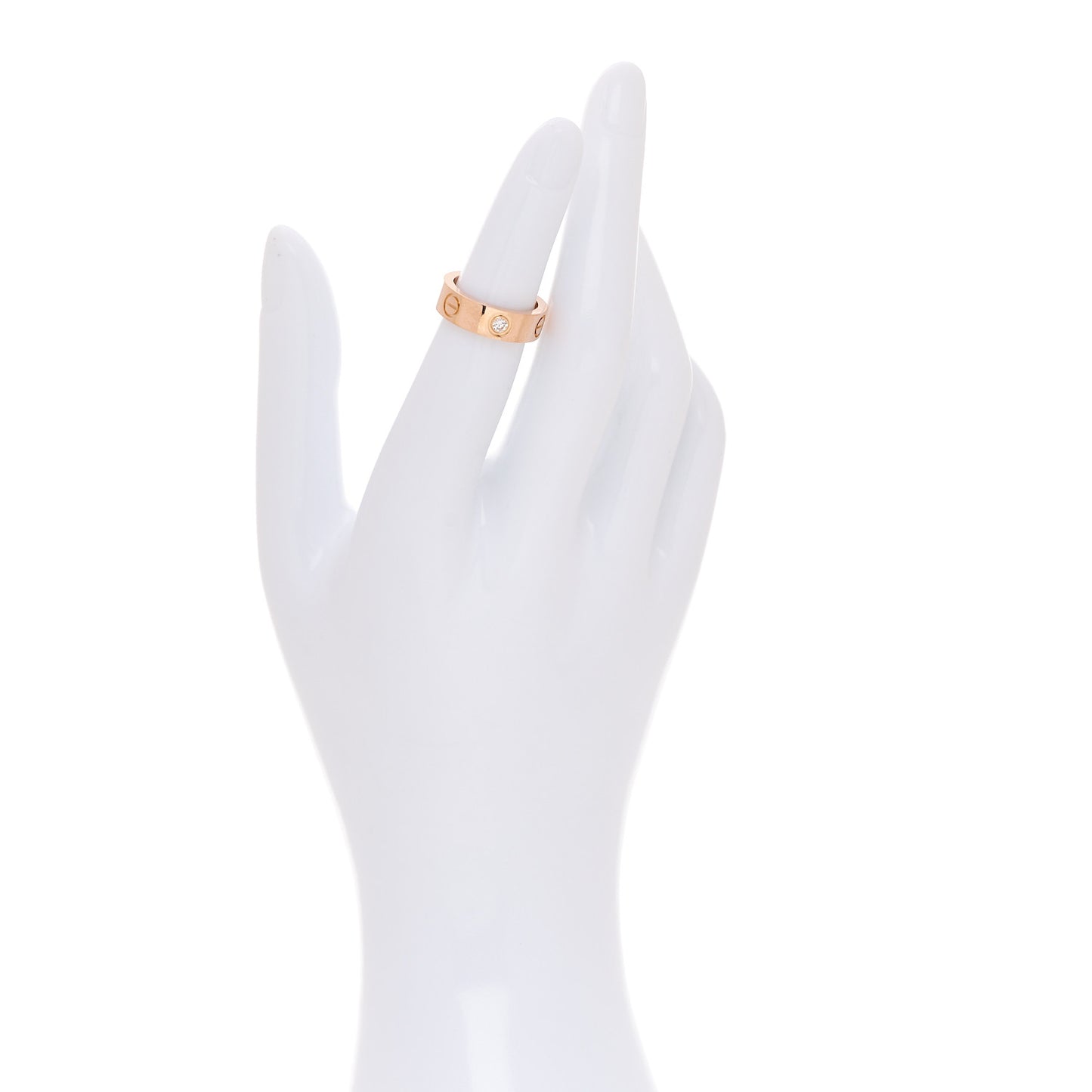 18K Pink Gold 3 Diamond 5.5mm LOVE Ring 48 4.5