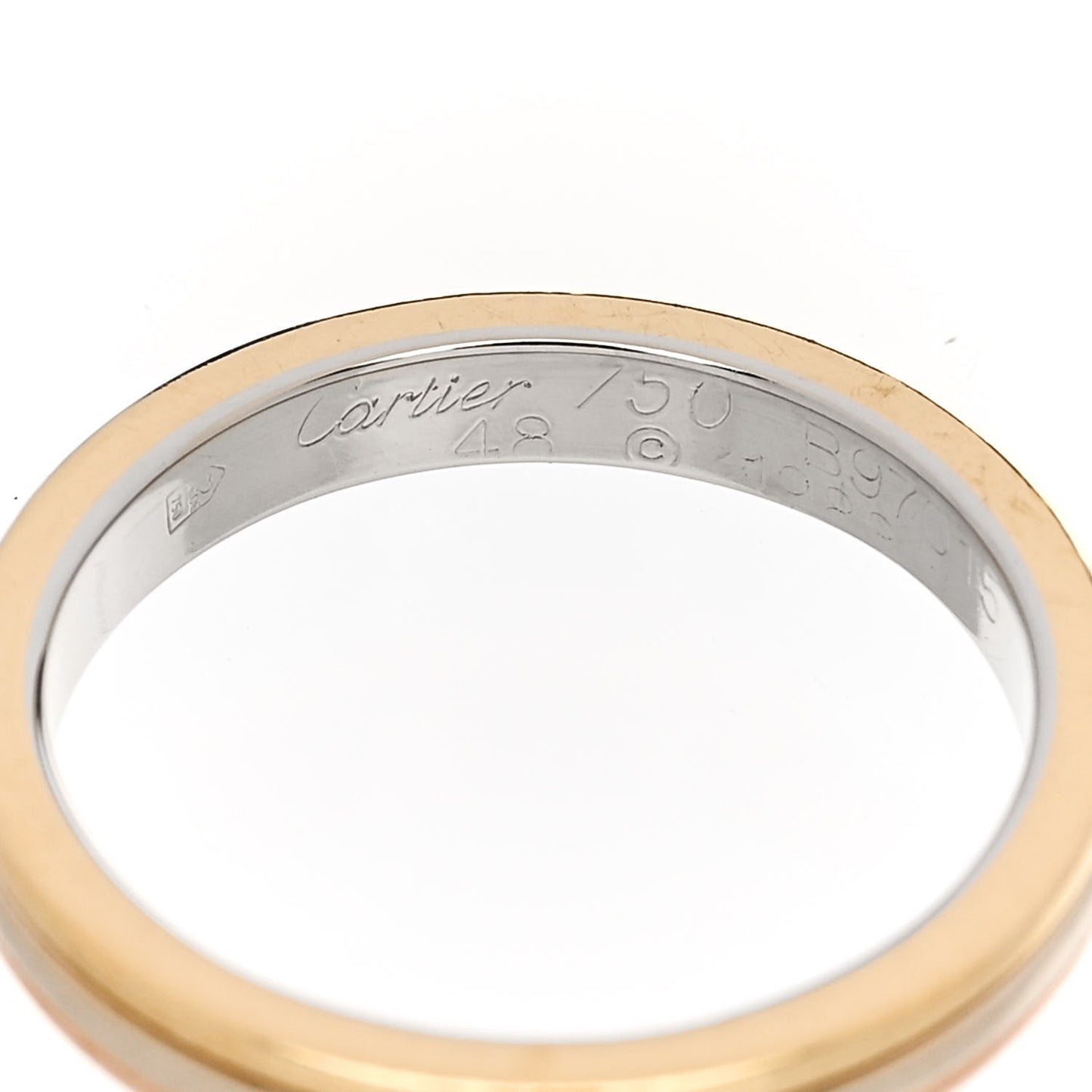 18K Pink Yellow White Gold 2.5mm Vendome Louis Cartier Wedding Band Ring 48 4.5