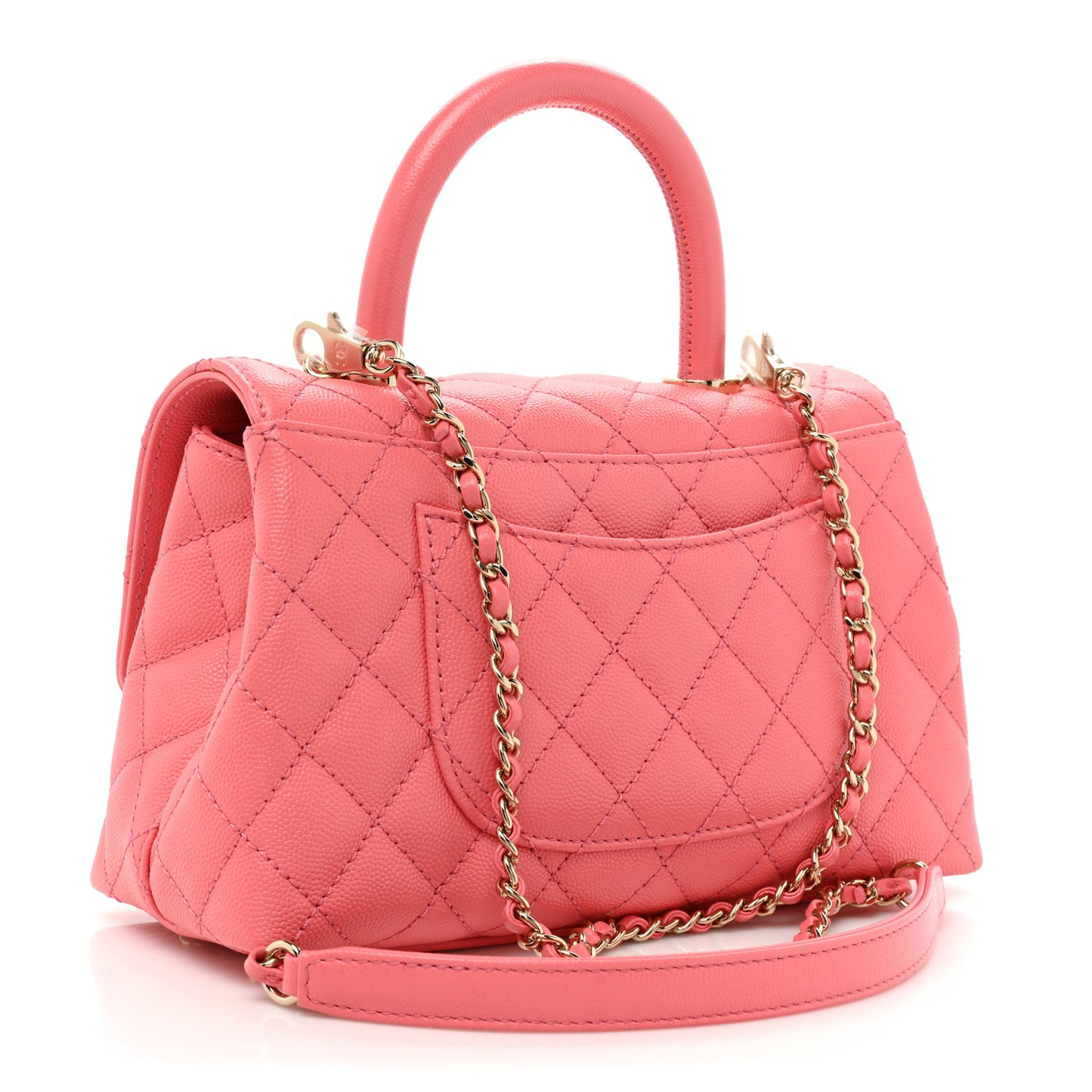 Caviar Quilted Mini Coco Handle Flap Pink