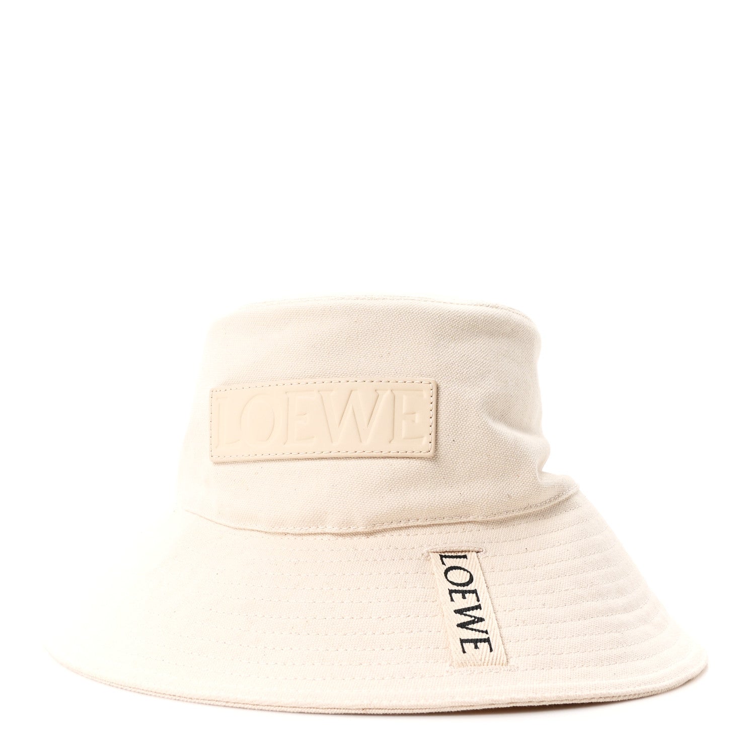 Loewe Canvas Calfskin Fisherman Bucket Hat 57 Soft White 1829410