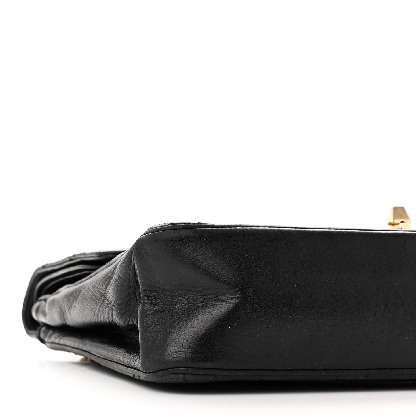 Lambskin Quilted Medium Double Flap Black